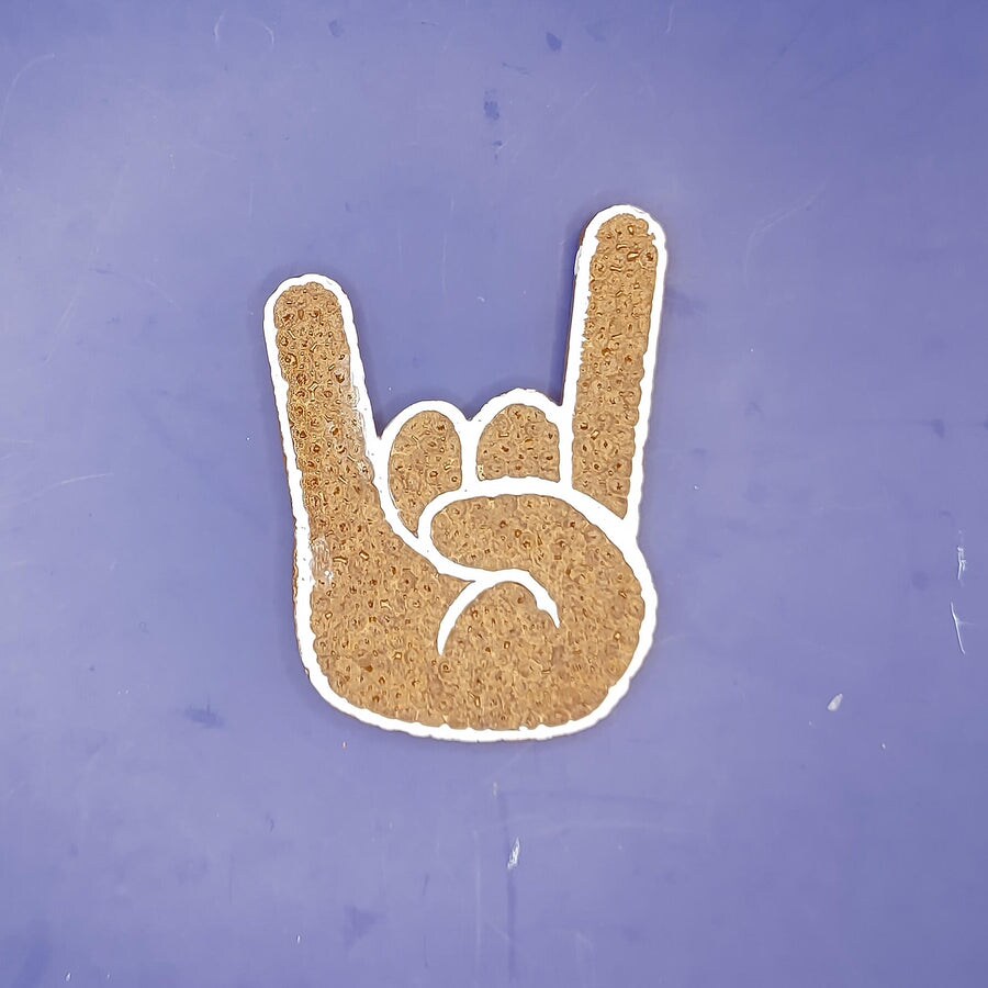 Detailed Rock On or Hook&#x27;em Hand silicone freshie mold