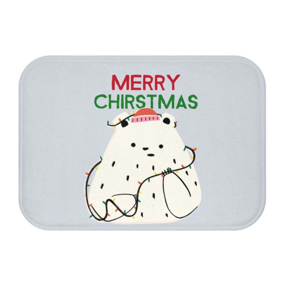 Polar Bear &#x26; Christmas Lights Bath Mat Home Accents