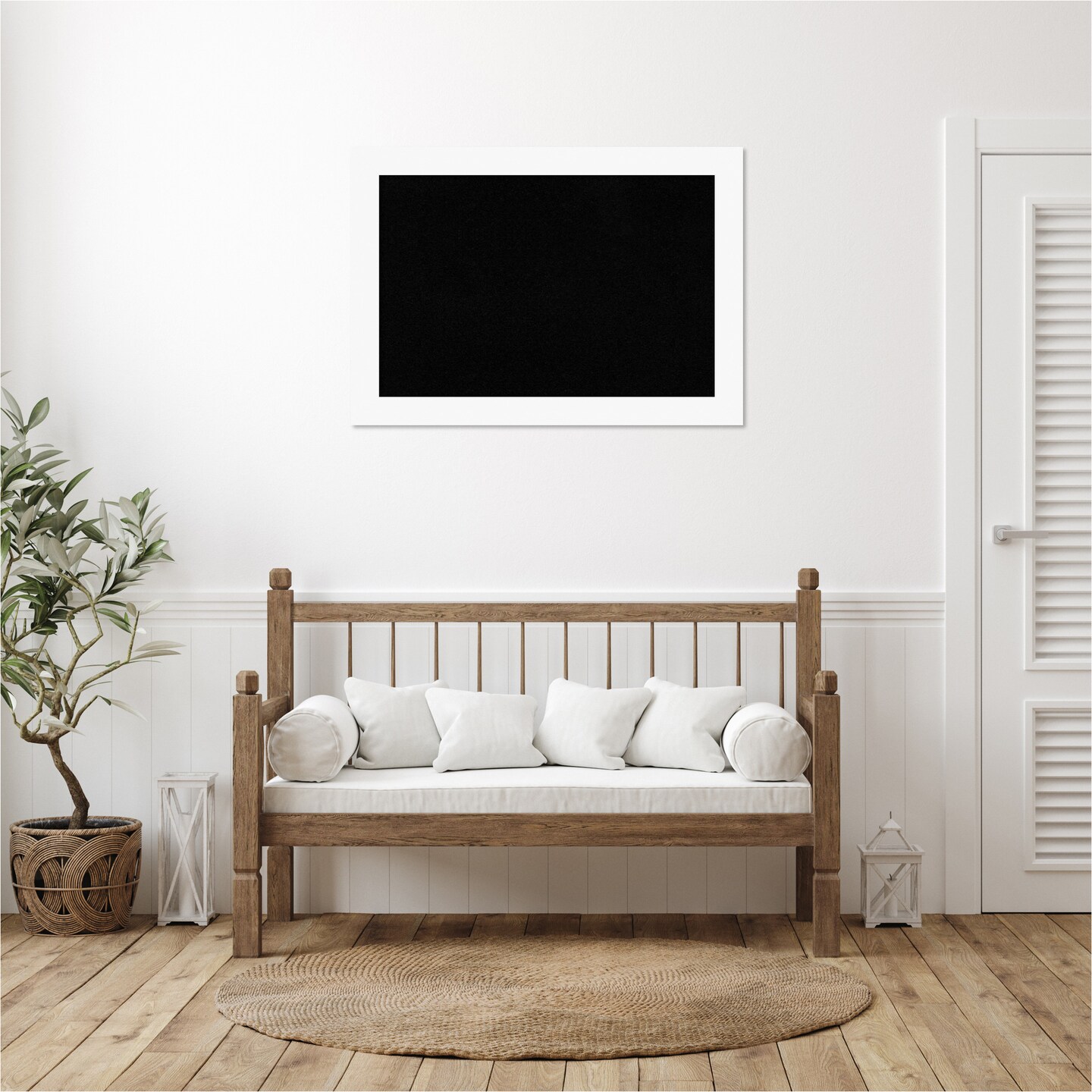 Basic Wood Framed Corkboard, Black Cork