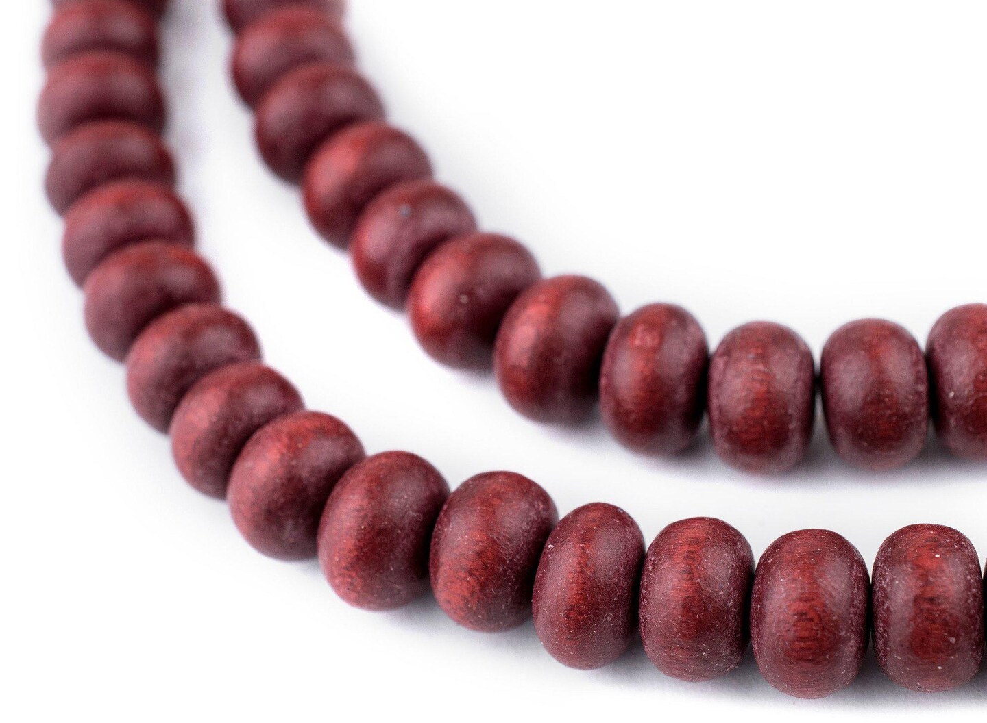 TheBeadChest Cherry Red Abacus Natural Wood Beads (8x12mm): Organic Eco-Friendly Wooden Bead Strand for DIY Jewelry, Crafts, Necklace and Bracelet Making
