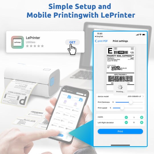 Thermal Label Printer Jiose Wireless Shipping Label Printer 4x6 Desktop Barcode Label Maker