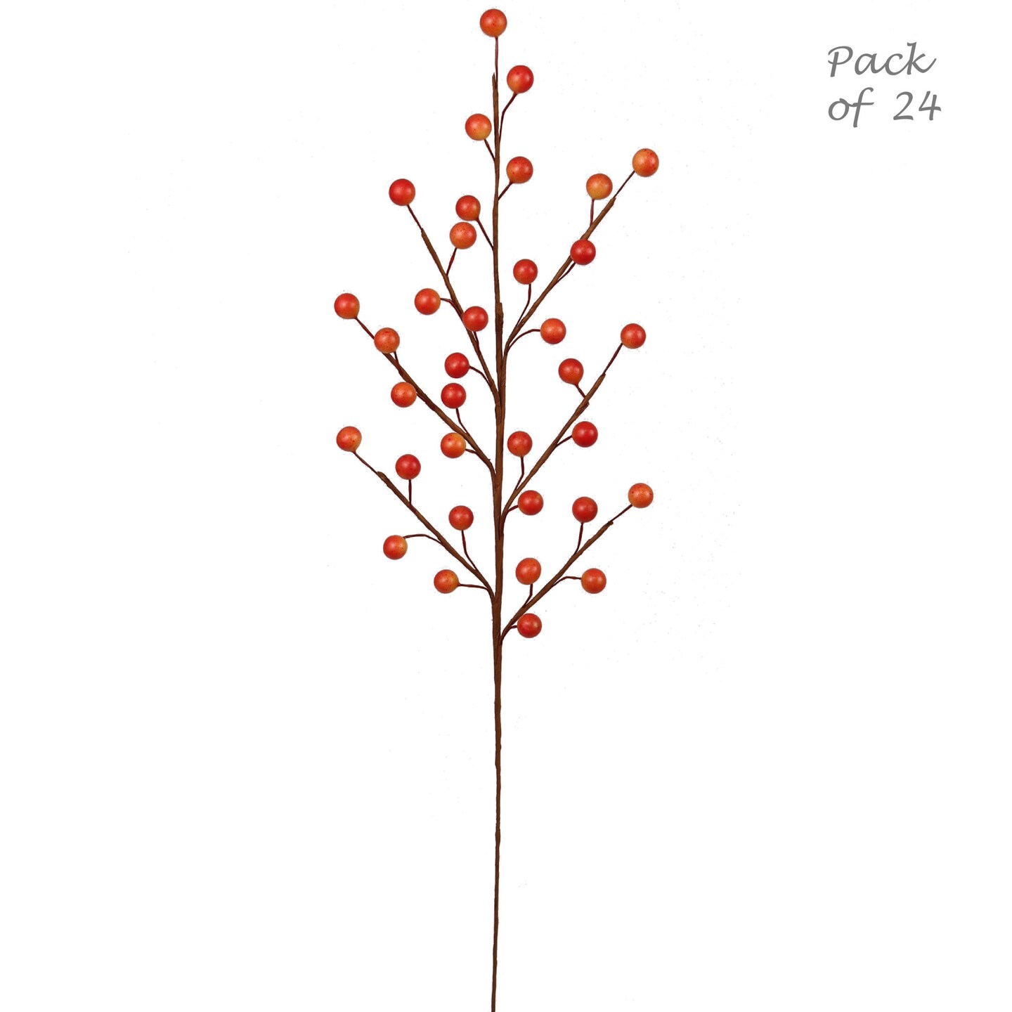 Set of 24: Artificial Berry Spray with 35 Realistic Berries | 17-Inch | Vibrant Orange | Autumn Accents | Fall Berries | Fruit Picks | for Arrangements | Parties &#x26; Events | Home &#x26; Office Decor