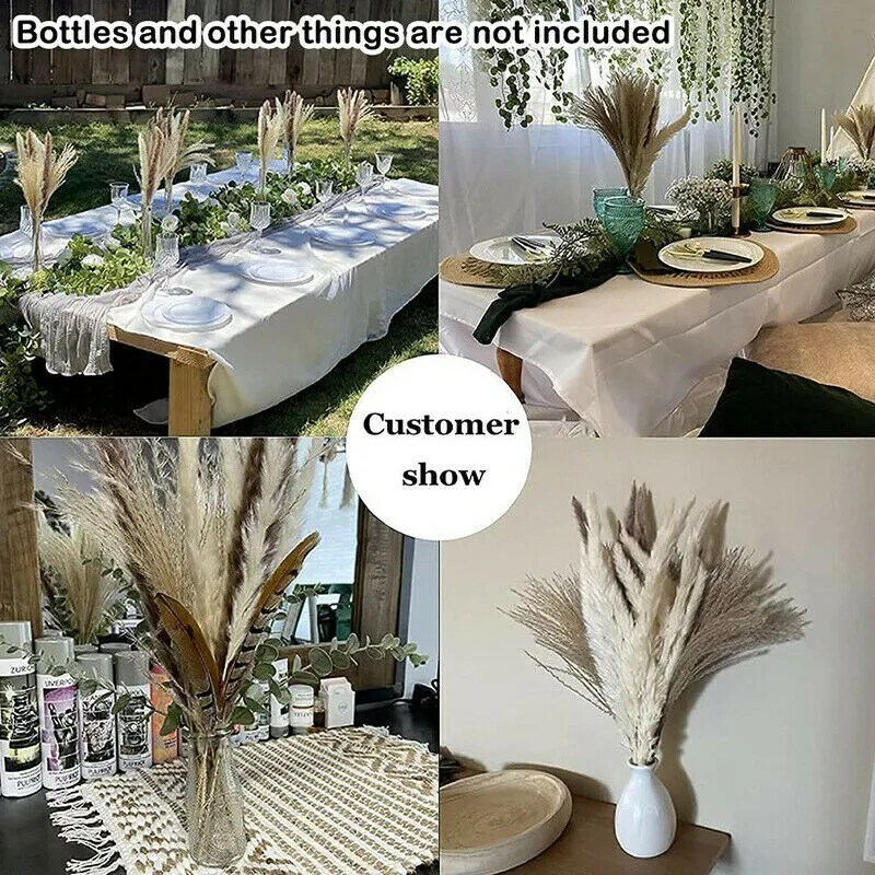 60 PCS Pampas Grass Natural Dried Reed Flower Bunch Home Decor Bouquets