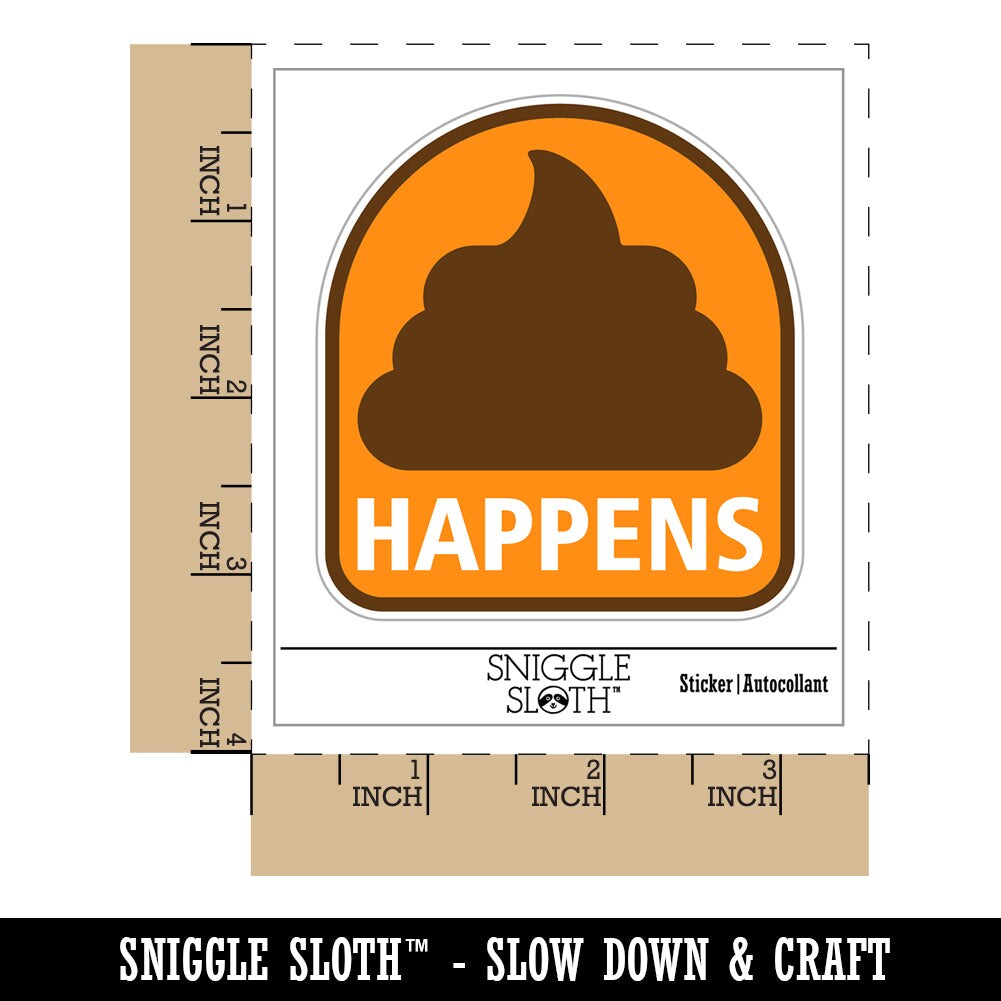 Crap Poop Happens Waterproof Vinyl Phone Tablet Laptop Water Bottle Sticker Set - 5 Pack