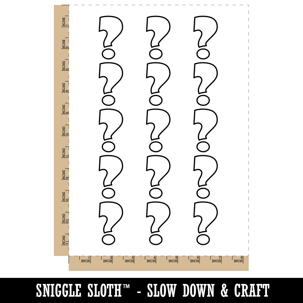 Question Mark Bold Outline Temporary Tattoo Water Resistant Fake Body Art Set Collection (1 Sheet)