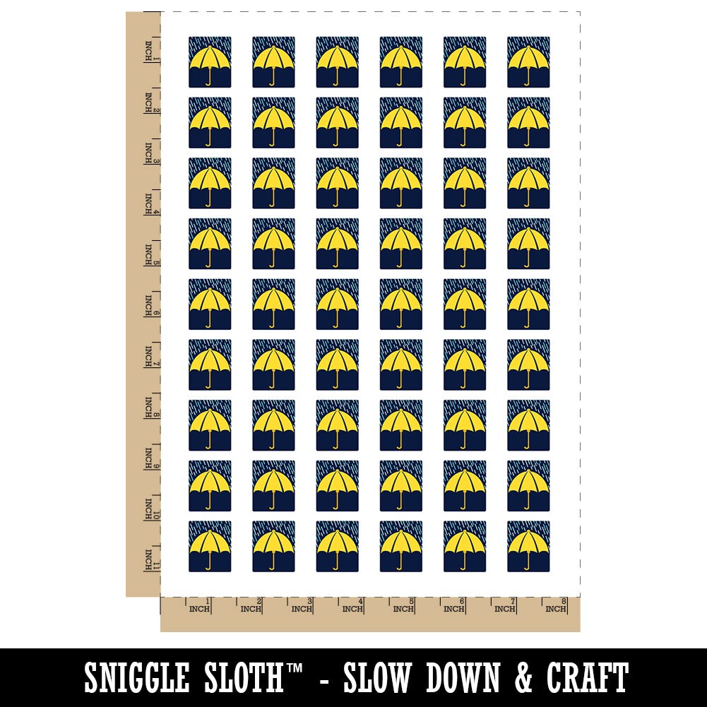 Rainy Day Umbrella Temporary Tattoo Water Resistant Fake Body Art Set Collection (1 Sheet)