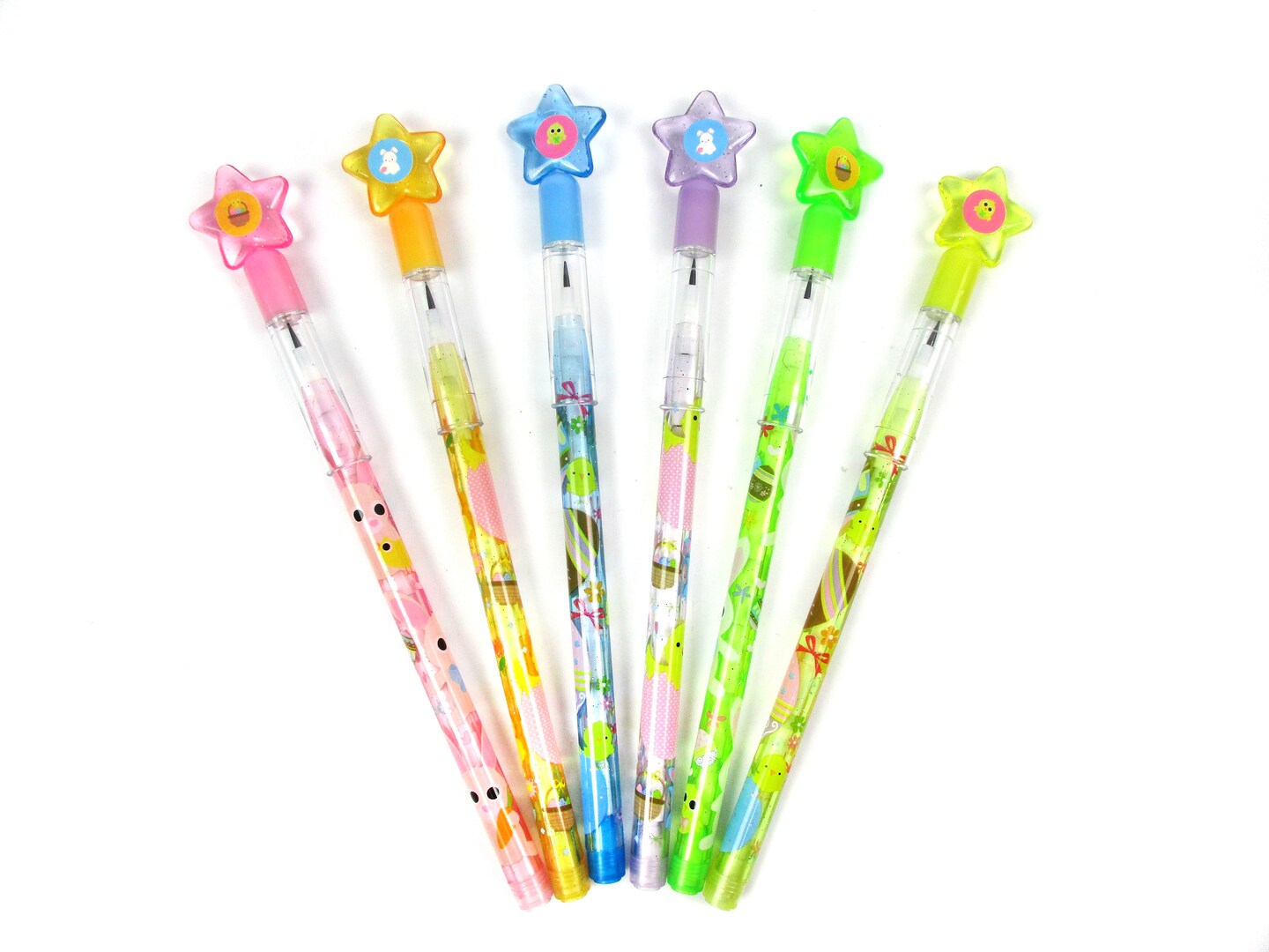 Easter 6 Pcs Multi Point Pencils Easter Basket Stuffer