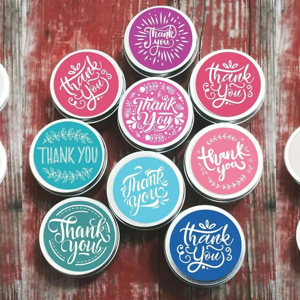 2 Roll of 1000 pcs 1&#x22; Assorted Floral Thank You Stickers Round Sealing Labels