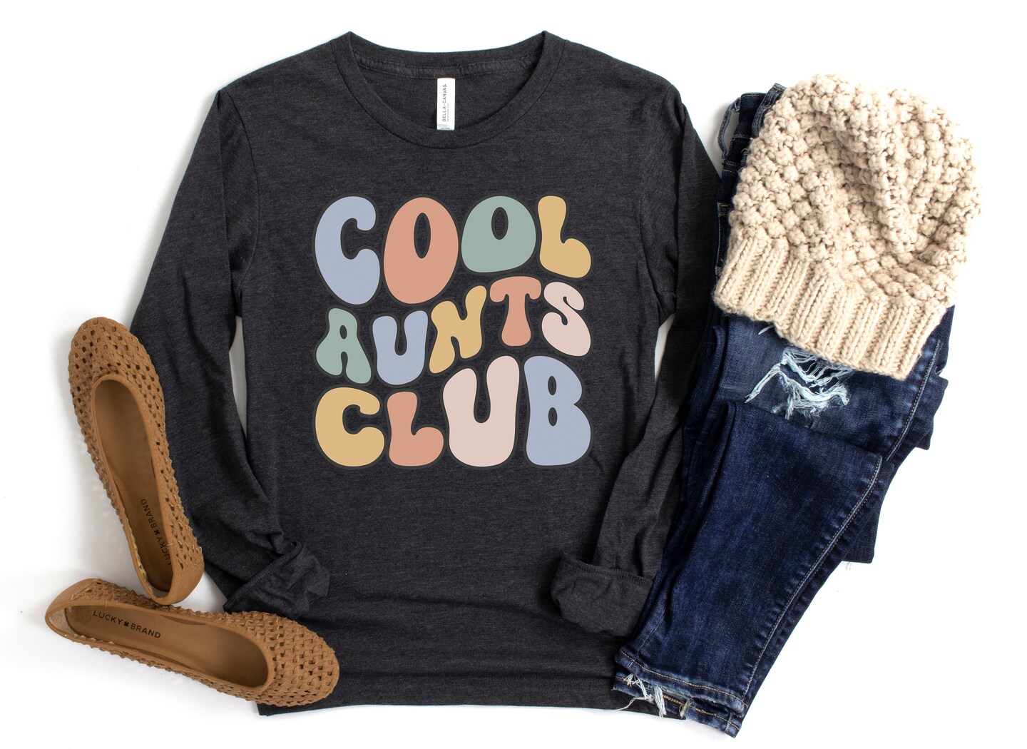 Aunt Shirt Long Sleeve, Cool Aunts Club Shirt, Retro Aunt T Shirt, Aunt Tee, Gift for Aunt, Favorite Aunt Tee product 2