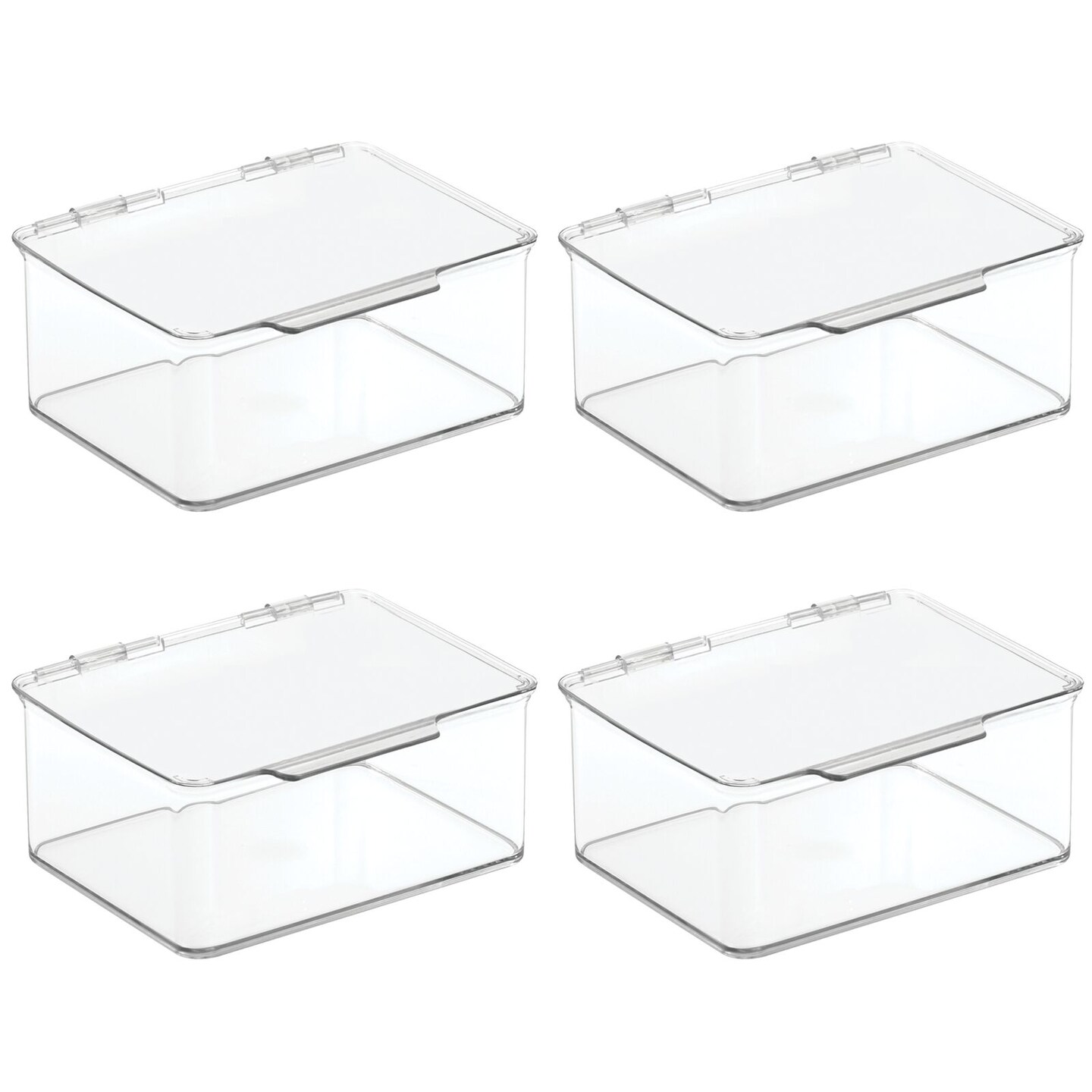 mDesign Plastic Playroom/Gaming Storage Organizer Box, Hinge Lid