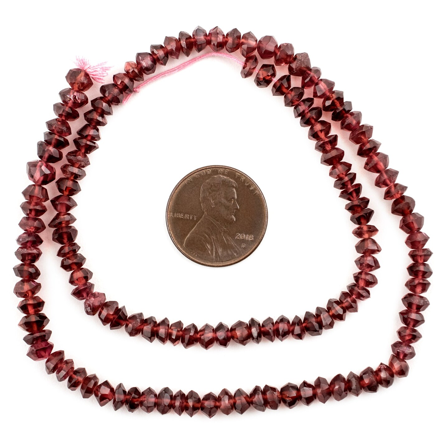 TheBeadChest Faceted Saucer Garnet Beads (5mm)