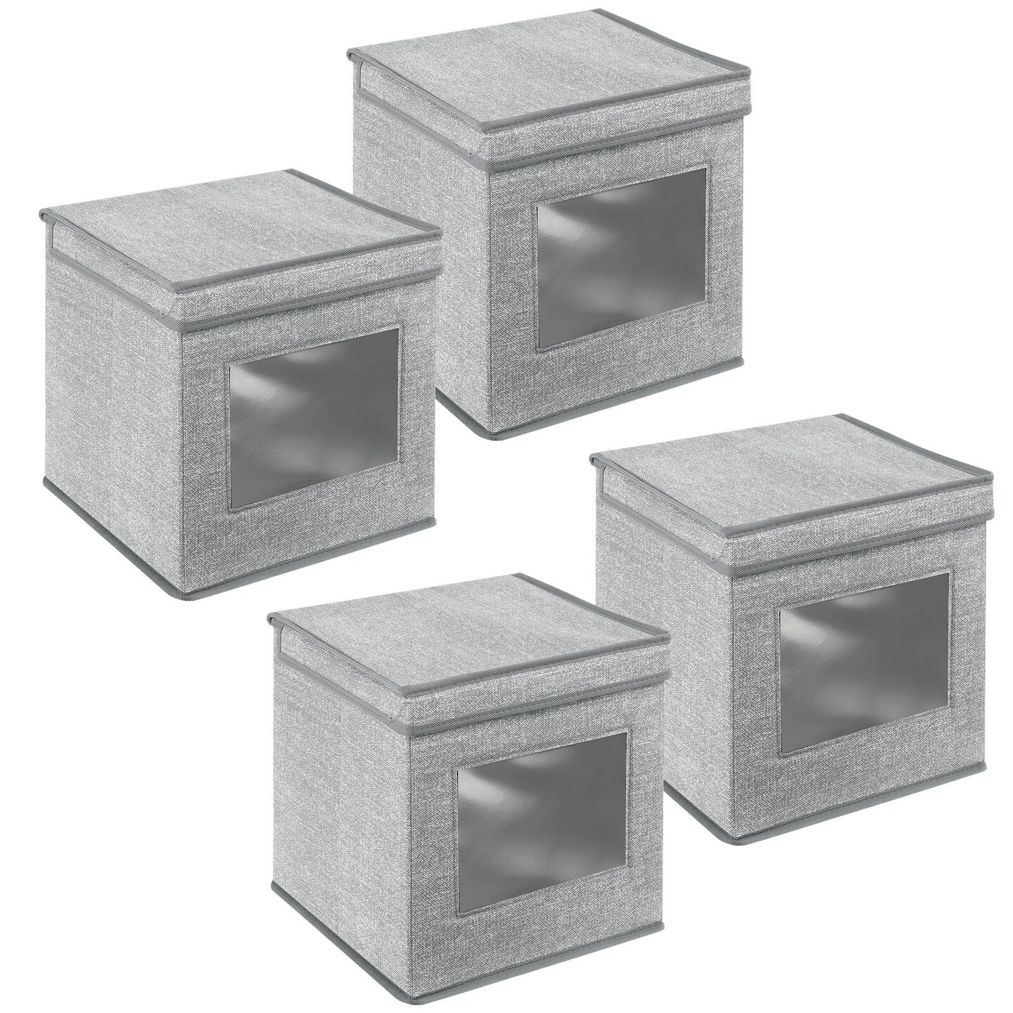 mDesign Fabric Stackable Cube Storage Organizer Box