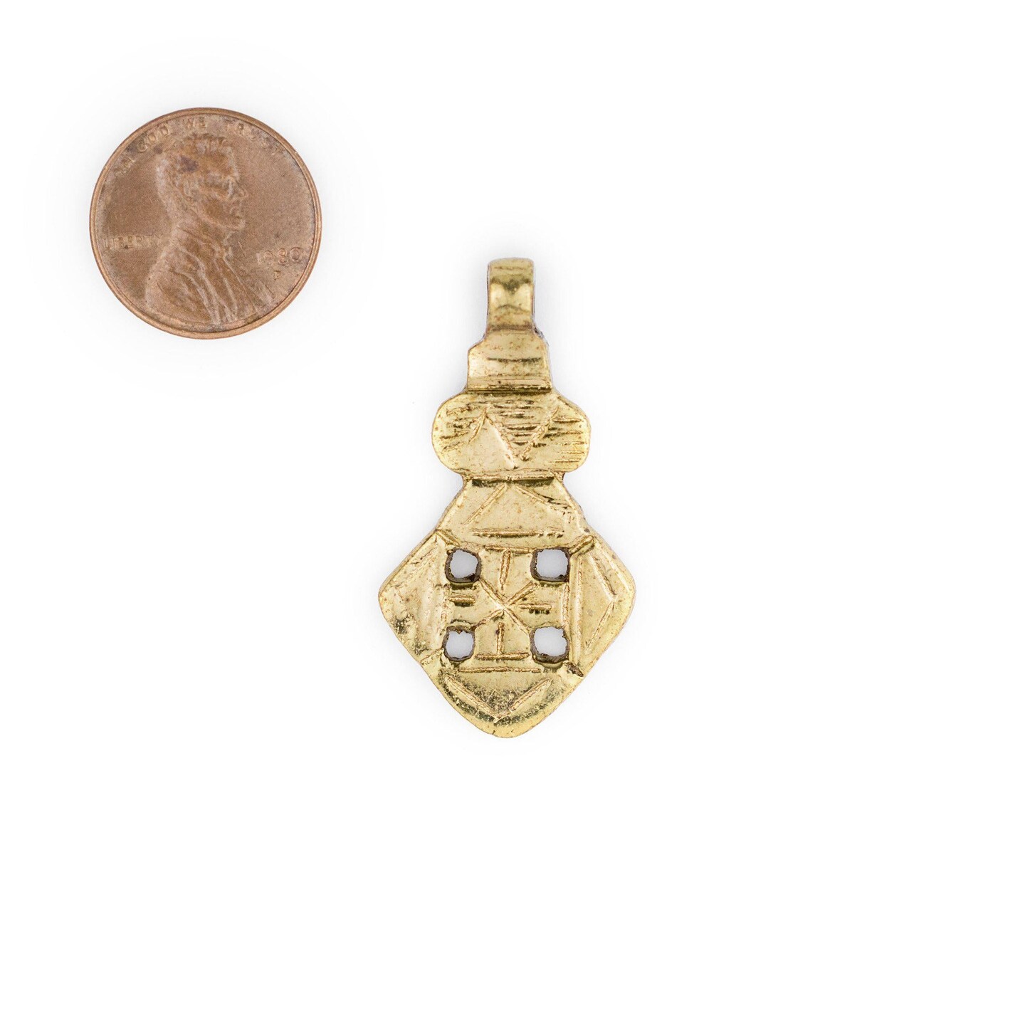 Brass Ethiopian Coptic Cross Pendant, African Abyssinian Design, Orthodox Christian Pendant for Jewelry, The Bead Chest