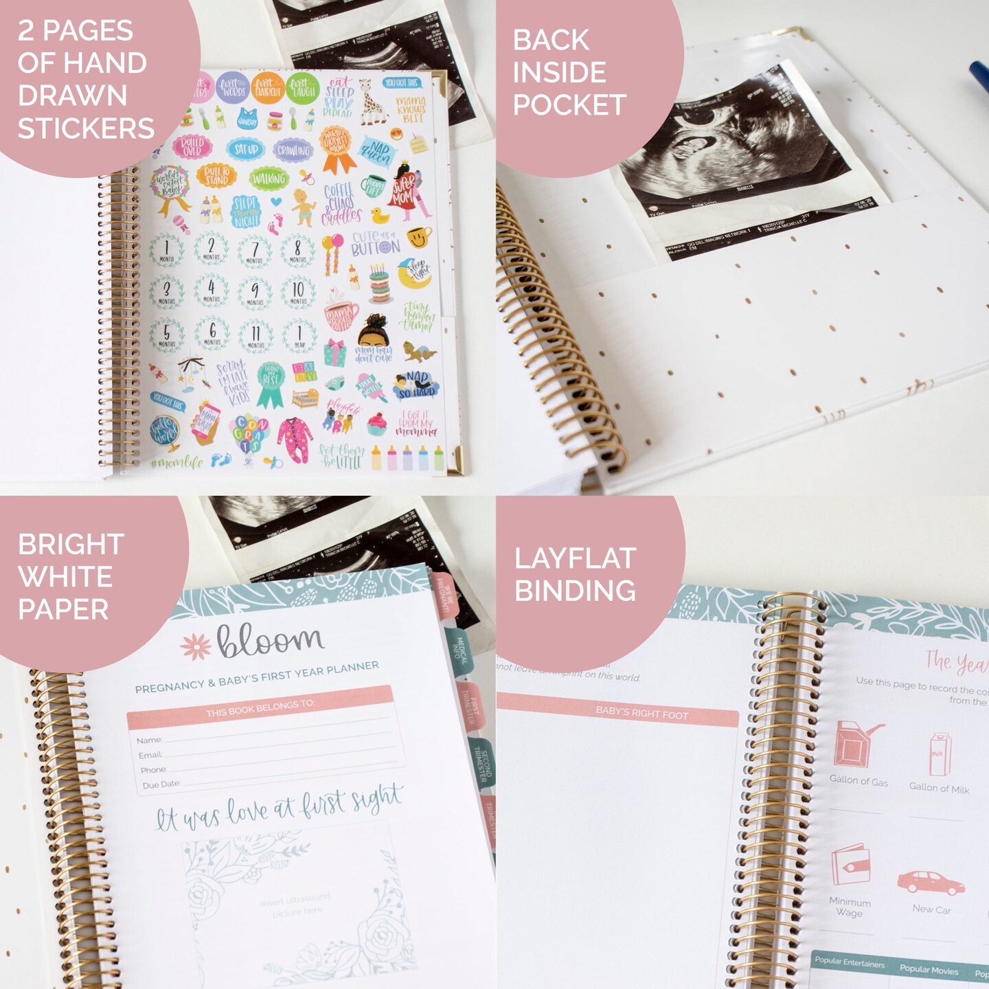 bloom daily planners Pregnancy & Baby's First Year Planner & Calendar, 9" x 10", The Story of You
