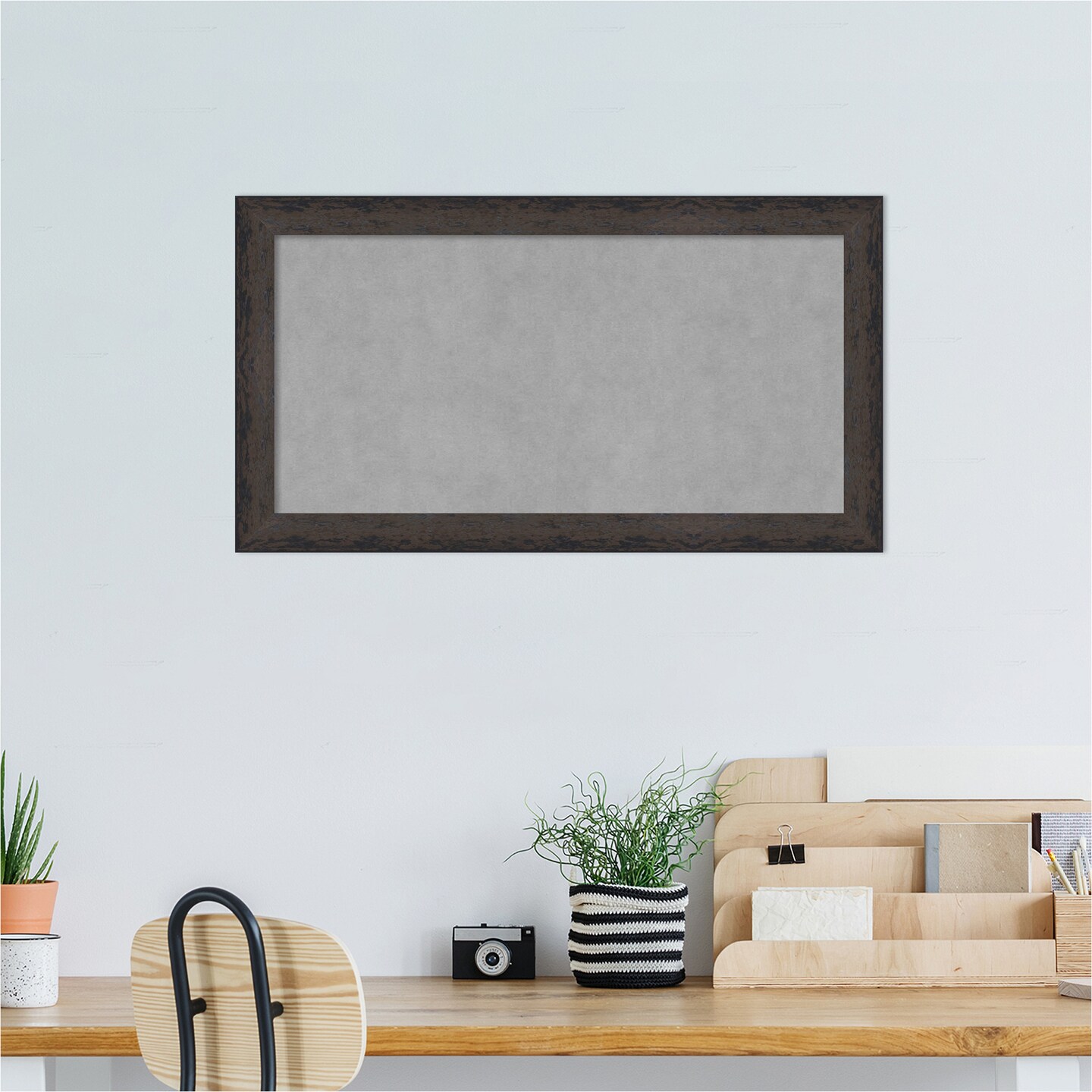 Dappled Narrow Wood Framed Magnetic Board