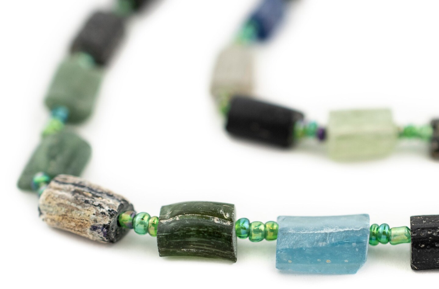 Dark Flat Roman Glass Beads, Genuine Glass Found in Afghanistan, Matte Glass Beads for Jewelry Making, The Bead Chest