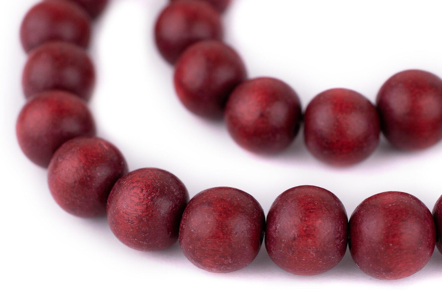 TheBeadChest 14mm Natural Round Wood Beads, Wooden Beads Loose Wood Spacer Beads for DIY Jewelry Making, 4 Sizes (8mm, 10mm, 12mm, 20mm) - Red - Cherry