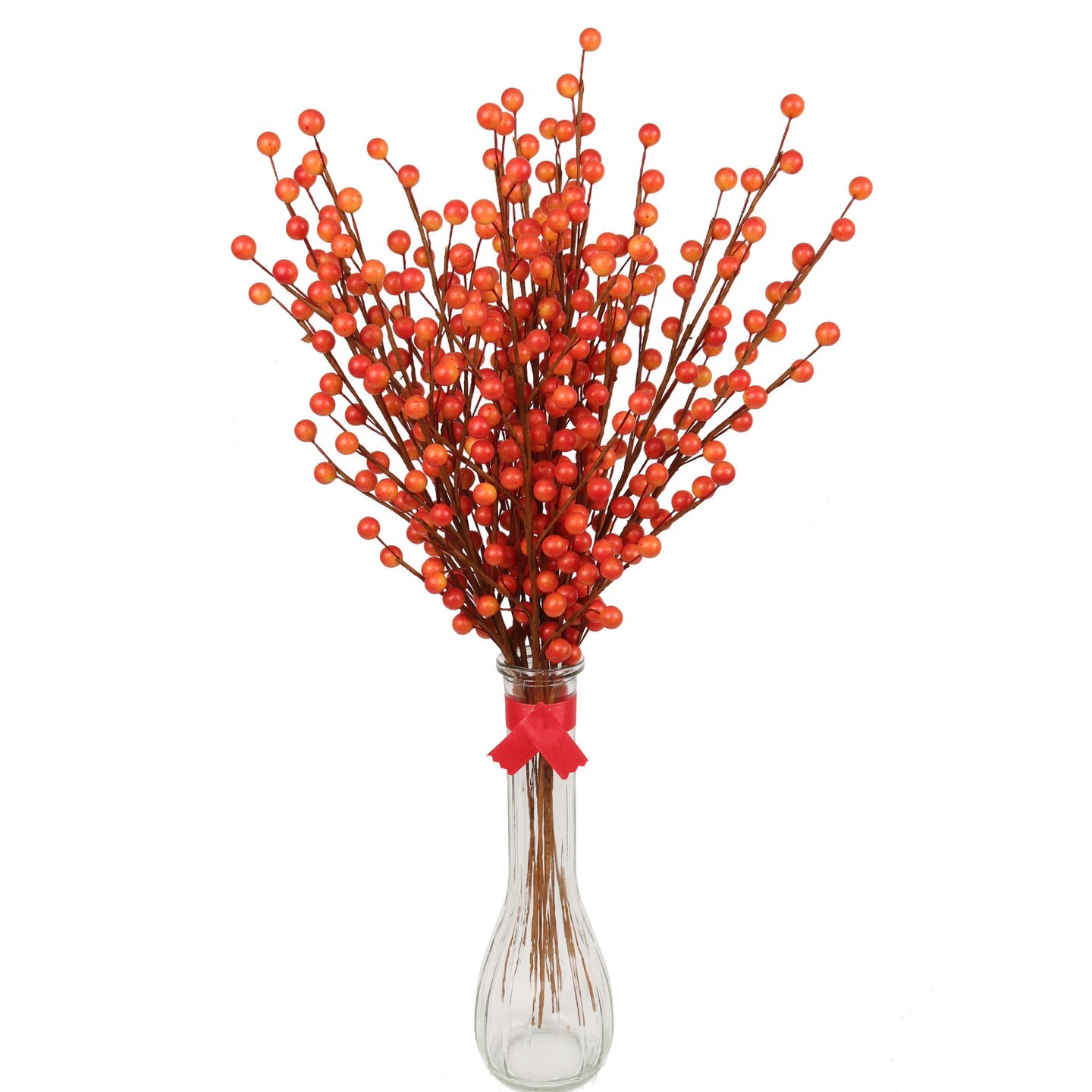 Set of 24: Artificial Berry Spray with 35 Realistic Berries | 17-Inch | Vibrant Orange | Autumn Accents | Fall Berries | Fruit Picks | for Arrangements | Parties &#x26; Events | Home &#x26; Office Decor