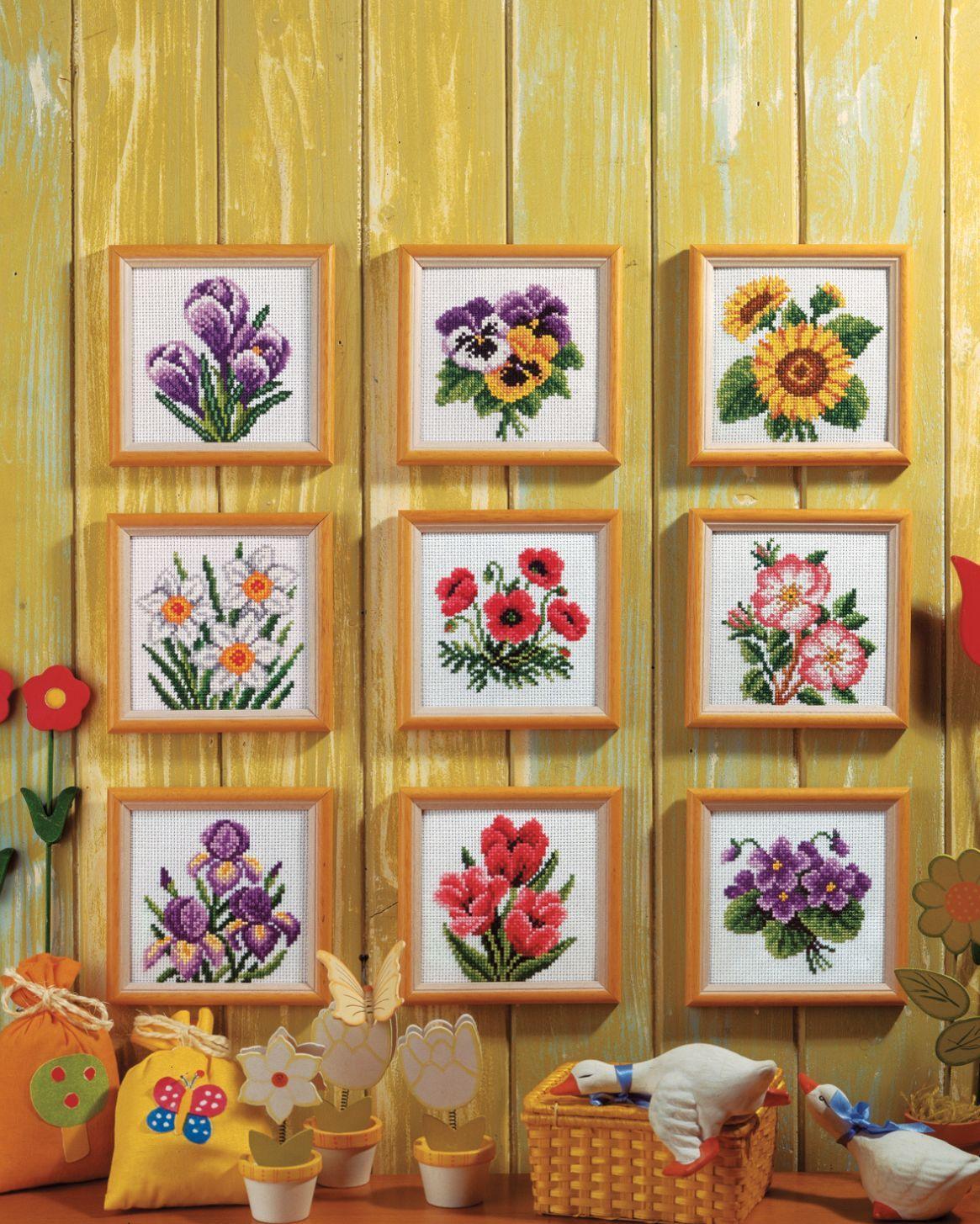 Stamped Cross stitch kit &#x22;Violets &#x22; 7518