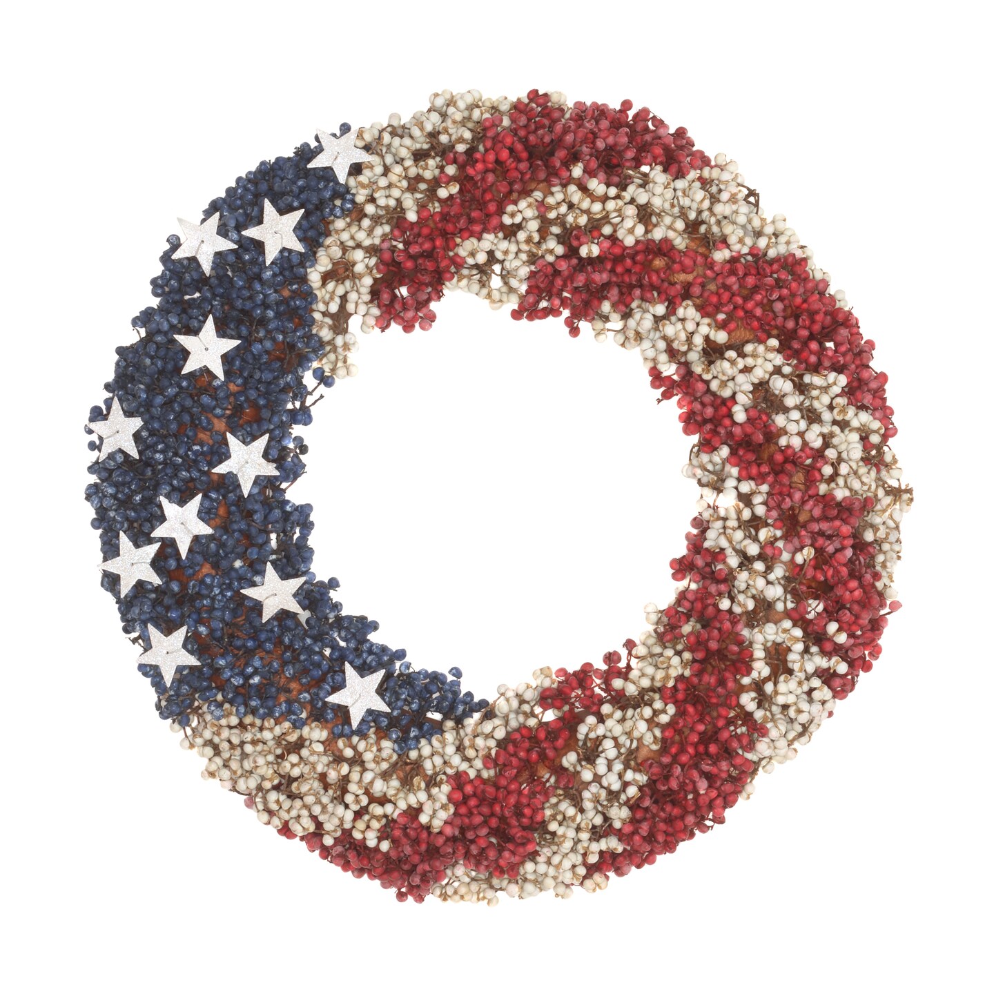 19&#x22; Red White and Blue Berries Wreath