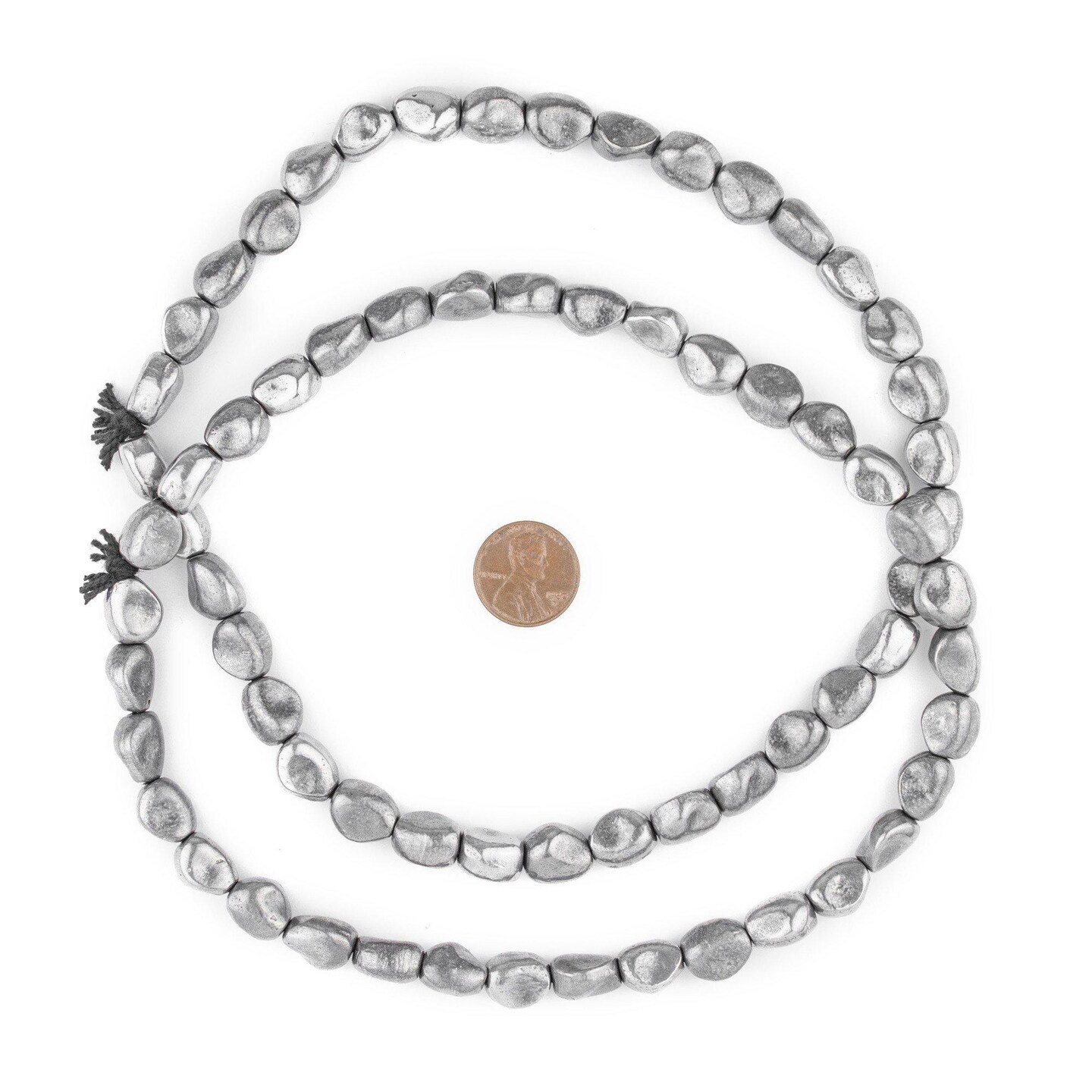 TheBeadChest Aluminum Metal Nugget Beads (12x9mm): Tribal Metal Spacers