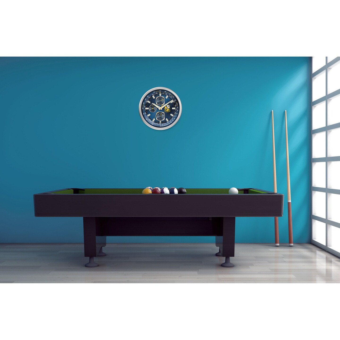 Citizen Indoor/Outdoor Wall-Mounted Blue Angels Clock with Thermometer