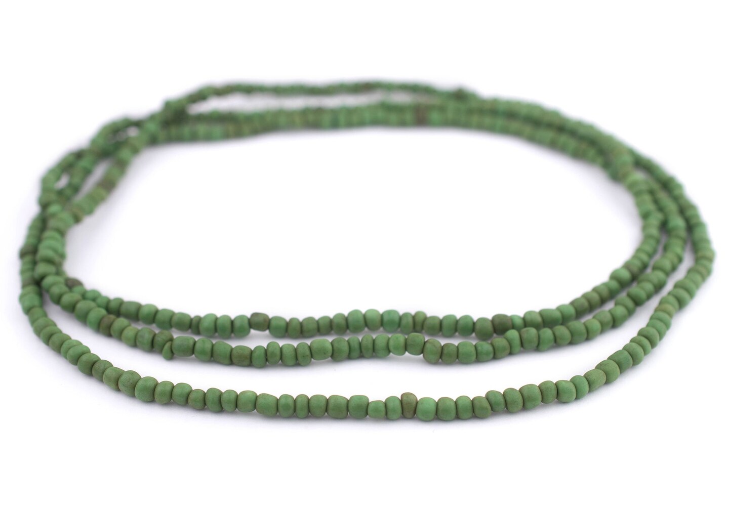 TheBeadChest Green Java Glass Seed Beads (4mm, 48&#x22; Strand)