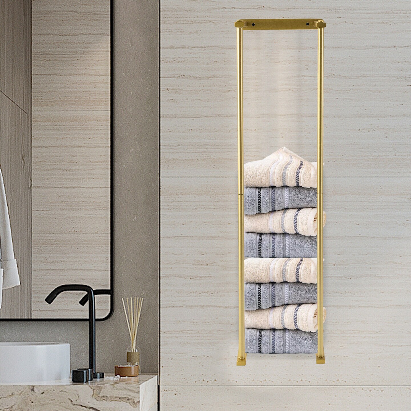 Kitcheniva Gold Wall Mounted Towel Rack