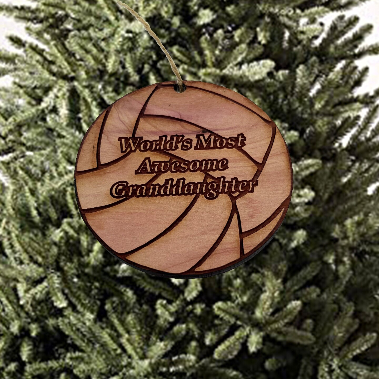 Volleyball Worlds most awesome Granddaughter - Cedar Ornament Volleyball Worlds most awesome Granddaughter - Cedar Ornament