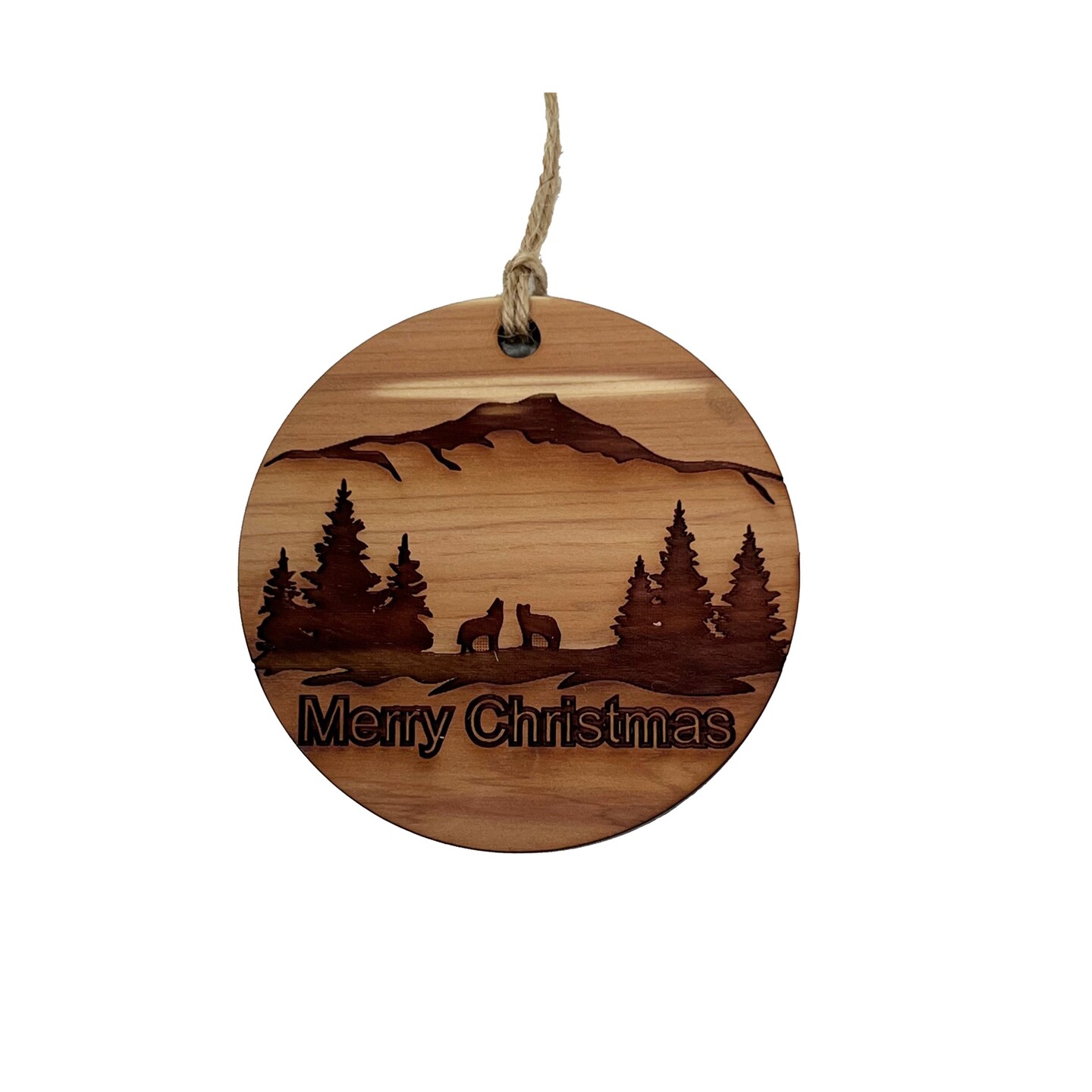 Merry Christmas From Texas - Cedar Ornament
