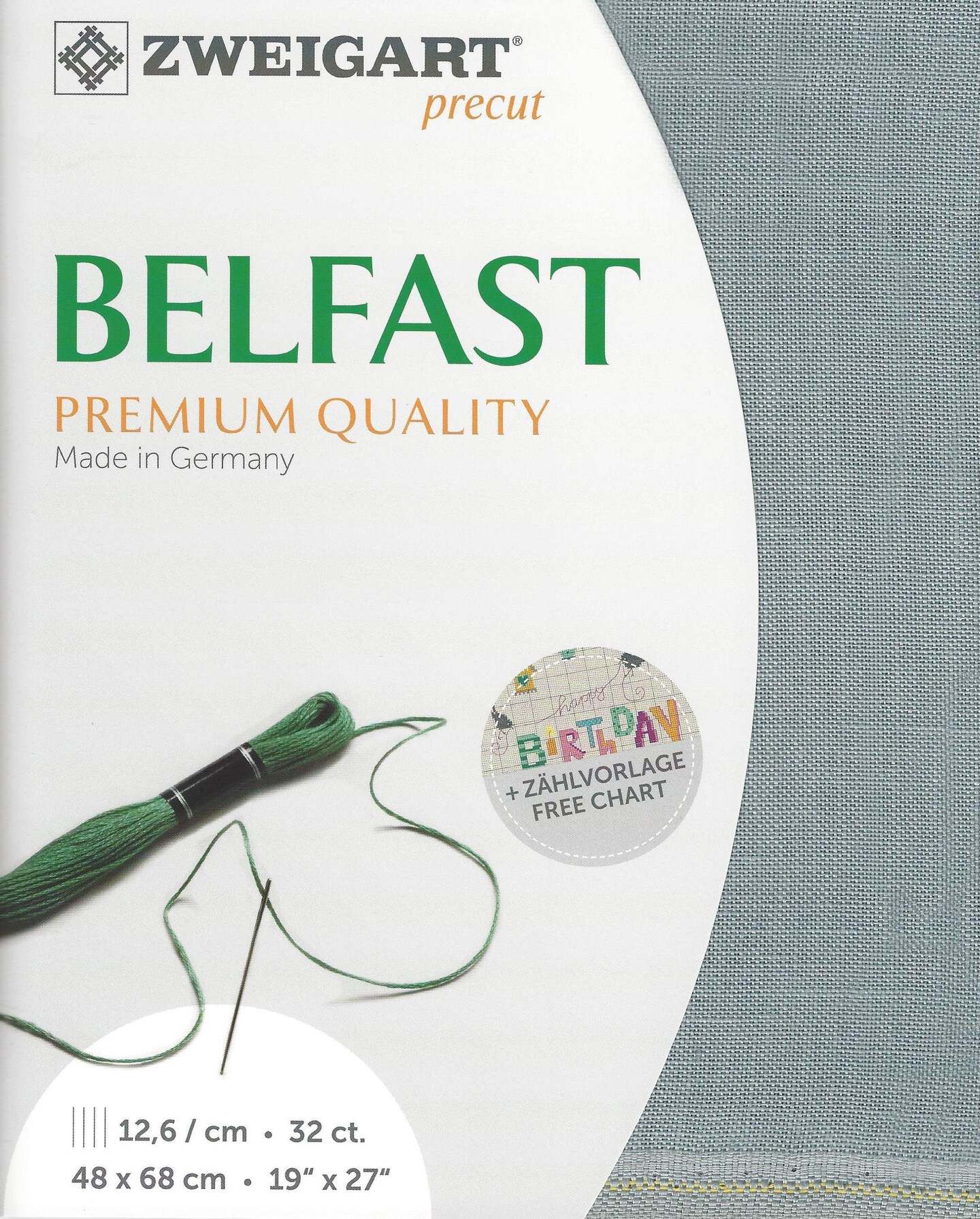 Precut Zweigart Belfast 32 count Pearl Smoky