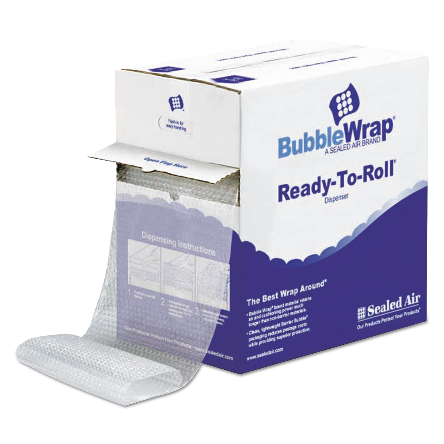 Paper Barrier Bubble Wrap Bubble Wrap&#xAE; Cushioning Material in Dispenser Box, 3/16&#x22; Thick, 12&#x22; x 175 ft.