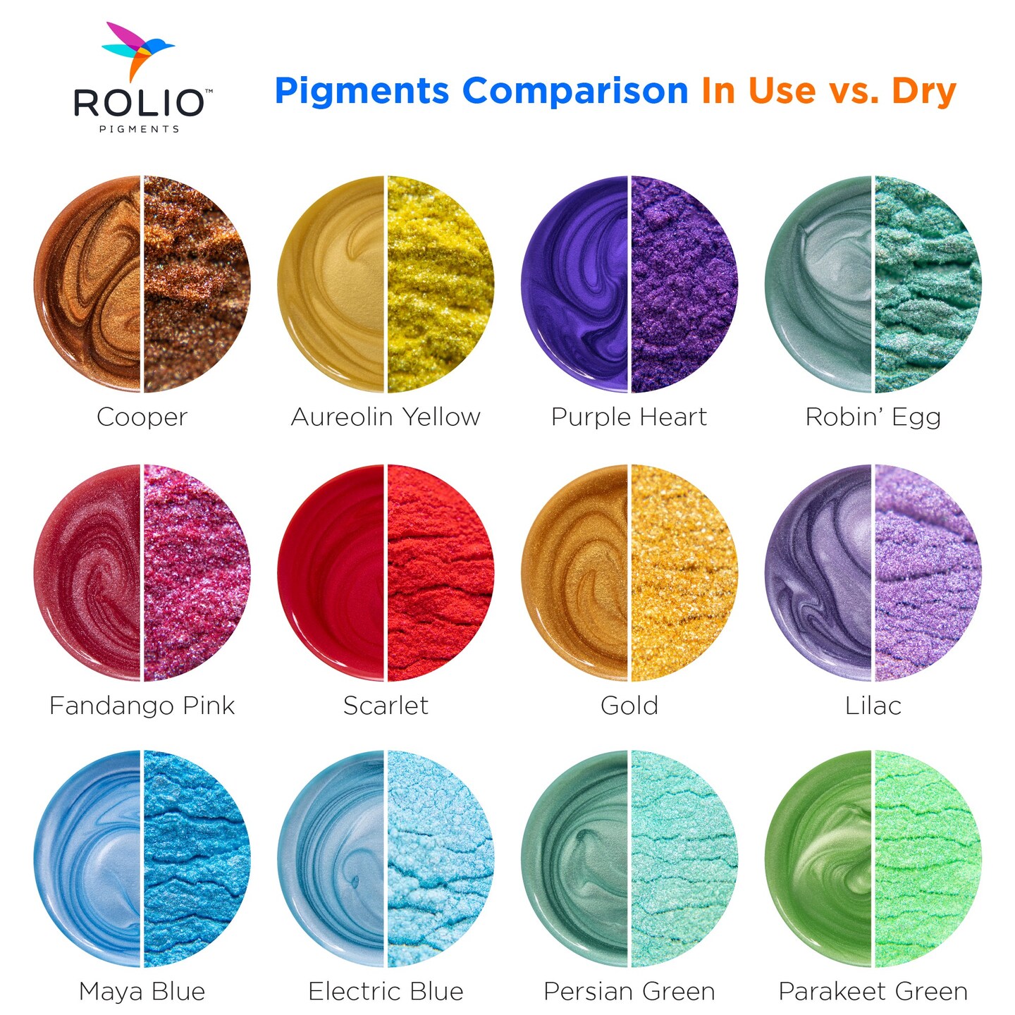 Rolio Mica Powder 24 Color Sample Set - 5g Bags