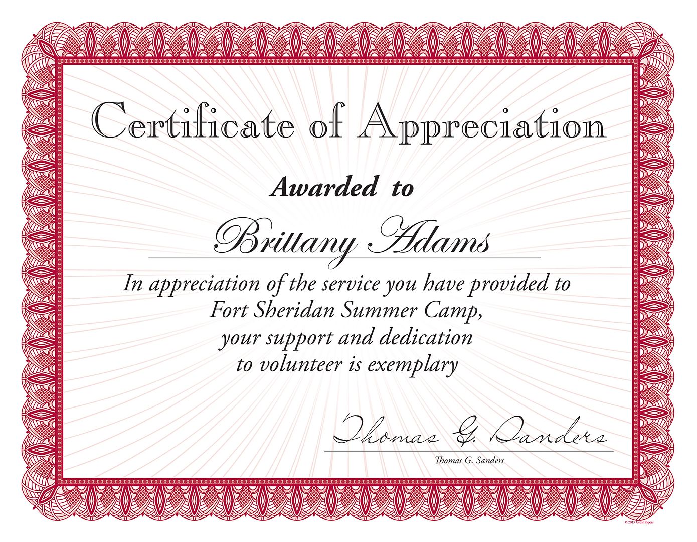 Great Papers! Value Certificate, Red Border, 8.5&#x22; x 11&#x22;, Printer Compatible, 100 Count