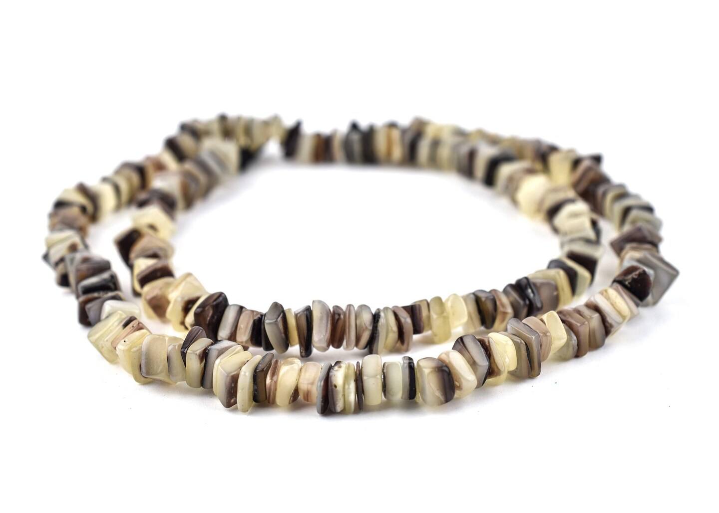 The Bead Chest Brown Square Cut Natural Shell Heishi Beads (8mm)