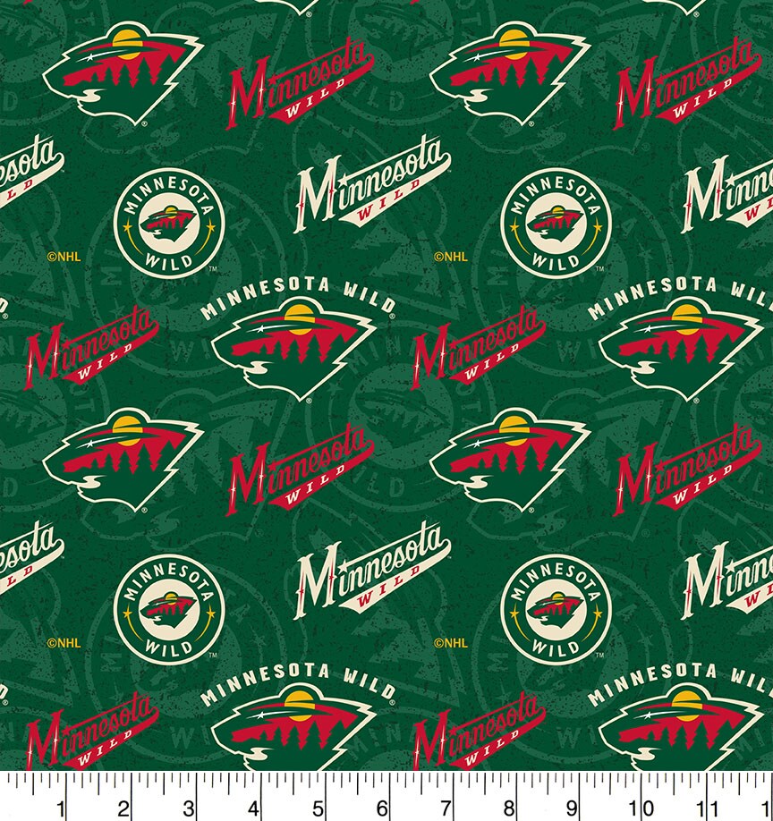 Sykel Enterprises NHL Team Cotton Fabric-Minnesota Wild Tone on Tone Cotton Quilting Fabric