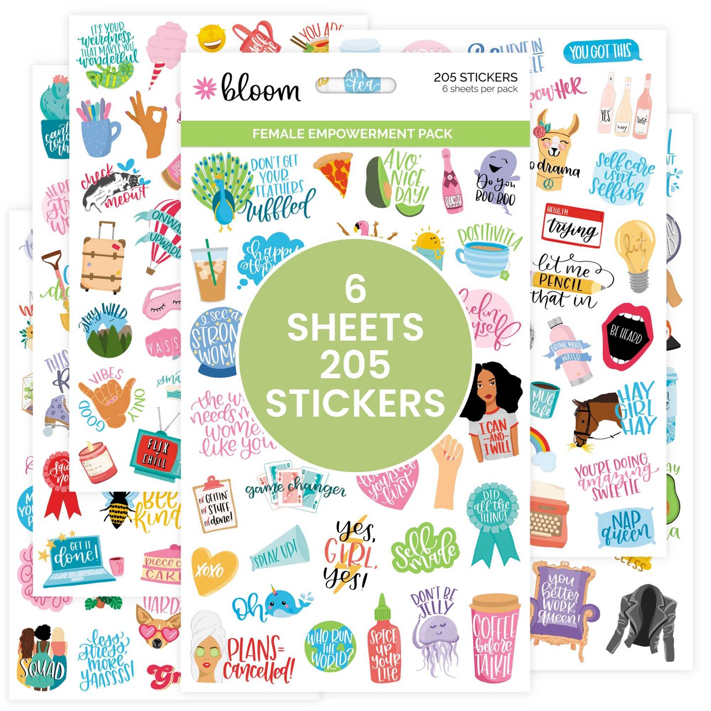 bloom daily planners Sticker Sheets, Female Empowerment Pack