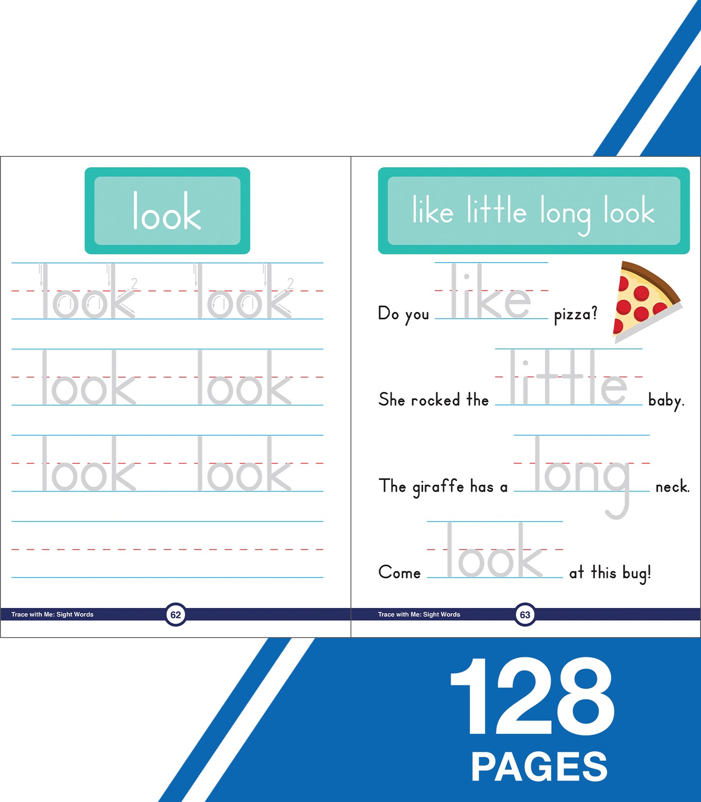 Carson Dellosa Trace With Me: Sight Words Handwriting Workbook for Kids Ages 3+, Sight Words Handwriting Practice for Preschool, Kindergarten, 1st Grade, 2nd Grade, PreK+ Phonics &#x26; Writing Practice