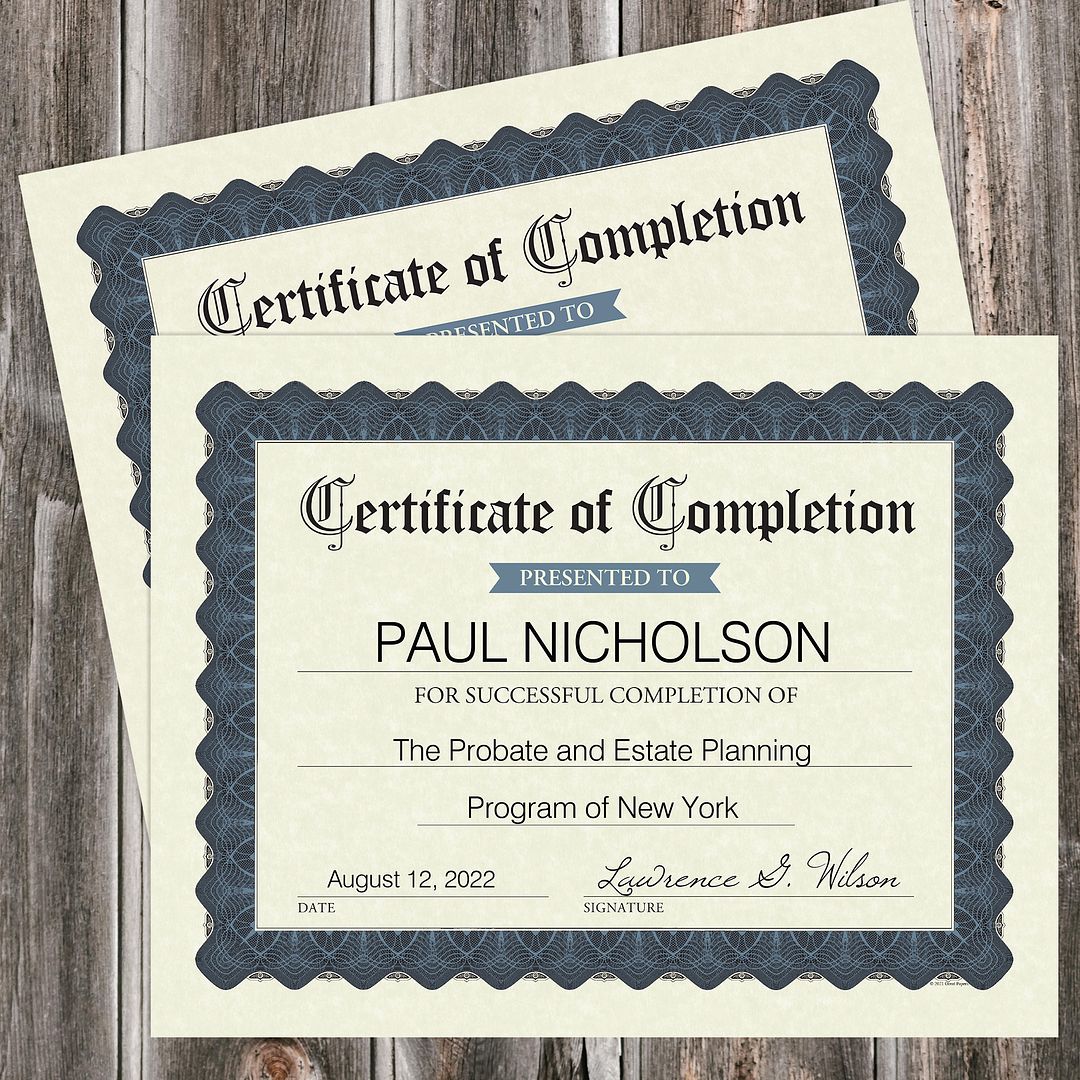 Great Papers! Certificate of Completion Fill-In, Stone Blue Border, 8.5&#x22; x 11&#x22;, Printer Compatible, 15 count