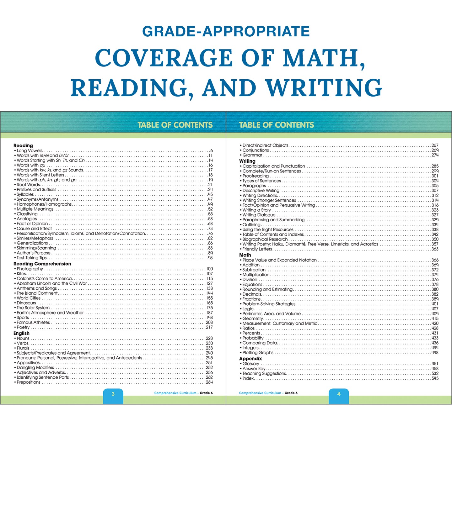 Carson Dellosa Comprehensive Curriculum of Basic Skills 6th Grade Workbooks All Subjects, Reading Comprehension, Language Arts, Grammar, Math, and Writing Practice, Classroom or Homeschool Curriculum