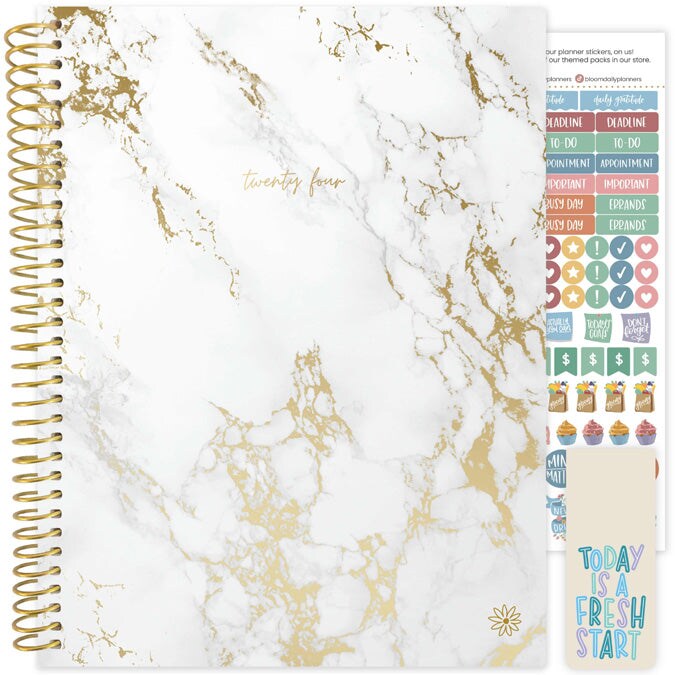 bloom daily planners 2024 Soft Cover Planner, 8.5&#x22; x 11&#x22;, Marble