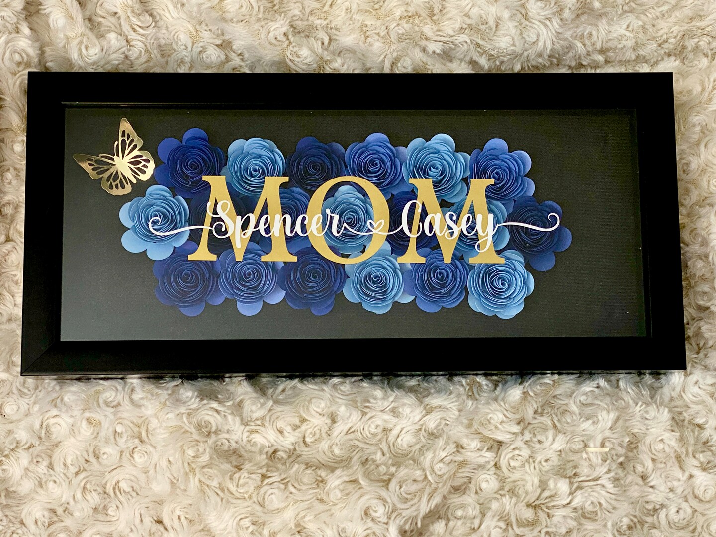 Mother's Day Gift, Mother's Day Frame, Gift for Mom, Paper Flowers Shadowbox Frame Custom Art popular for Mom