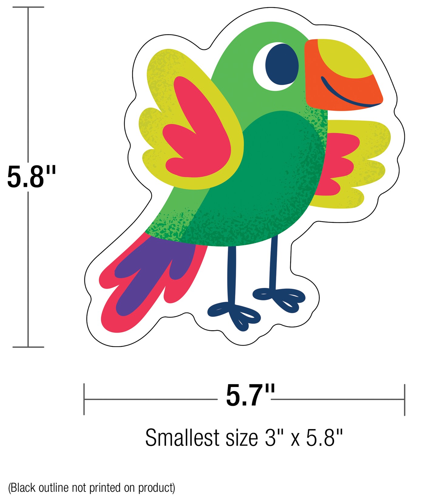 Carson Dellosa One World 36 Tropical Birds Cutouts, Colorful Parrot Cutouts for Classroom Luau Party Decorations, Tropical Bird Cutouts for Bulletin Board, Hawaiian Party Decorations &#x26; Classroom D&#xE9;cor