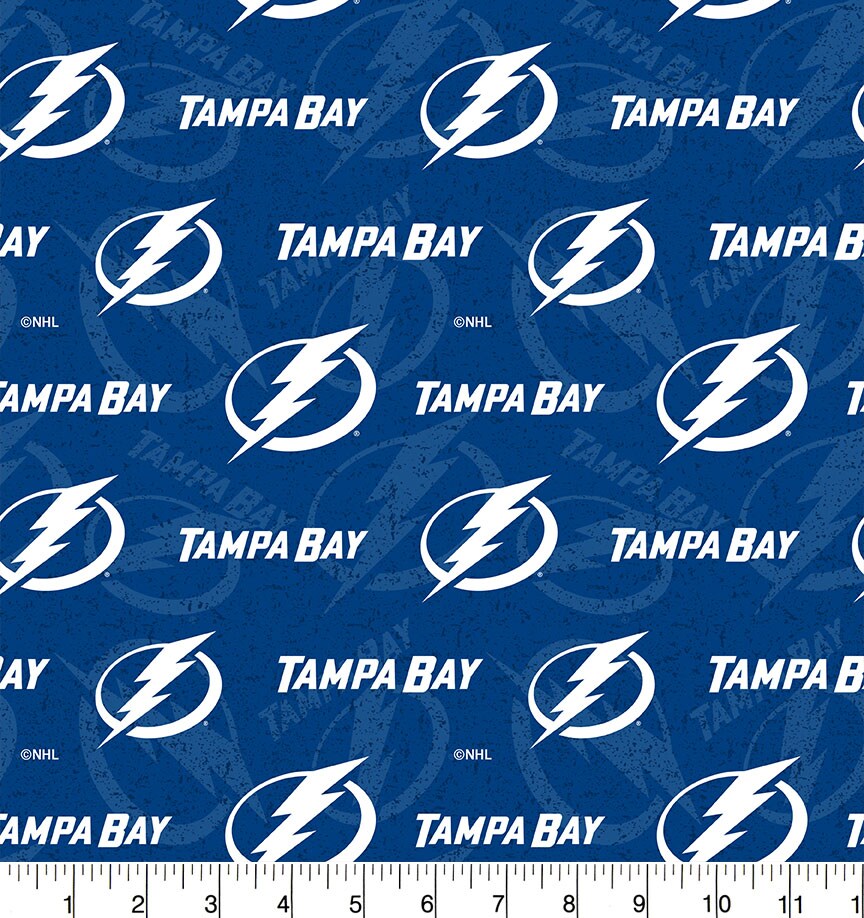 Sykel Enterprises NHL Team Cotton Fabric-Tampa Bay Lightning Tone on Tone Cotton Quilting Fabric