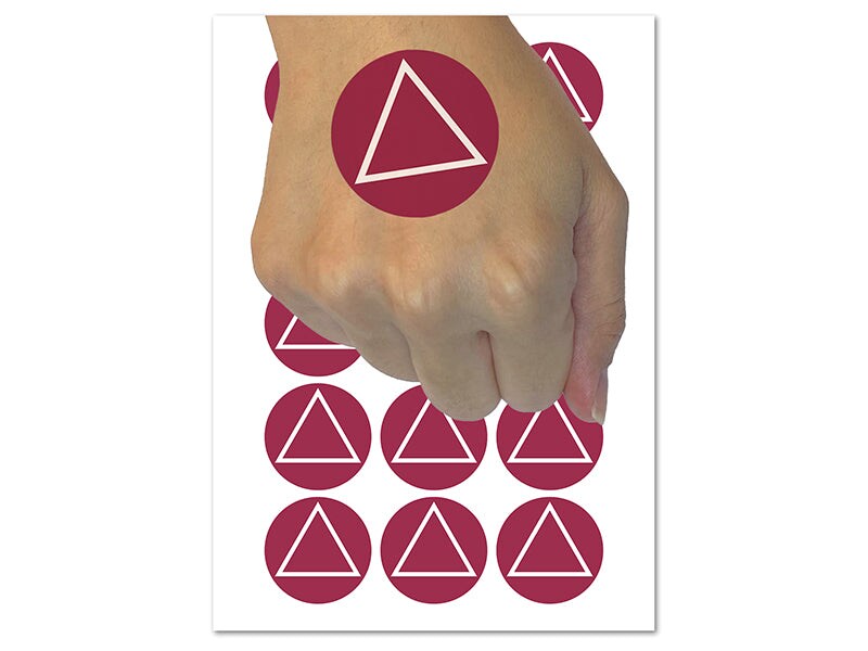 Triangle Witch Symbol Fire Wicca Element Temporary Tattoo Water Resistant Fake Body Art Set Collection (1 Sheet)