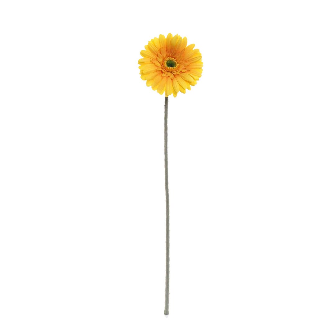 24-Pack: Yellow Gerbera Daisy Flower Stems - Vibrant Lifelike Artificial Blooms, Perfect for Bouquets, Floral Arrangements, DIY Crafts &#x26; Home Decor - Floral Home by Artificial Flowers
