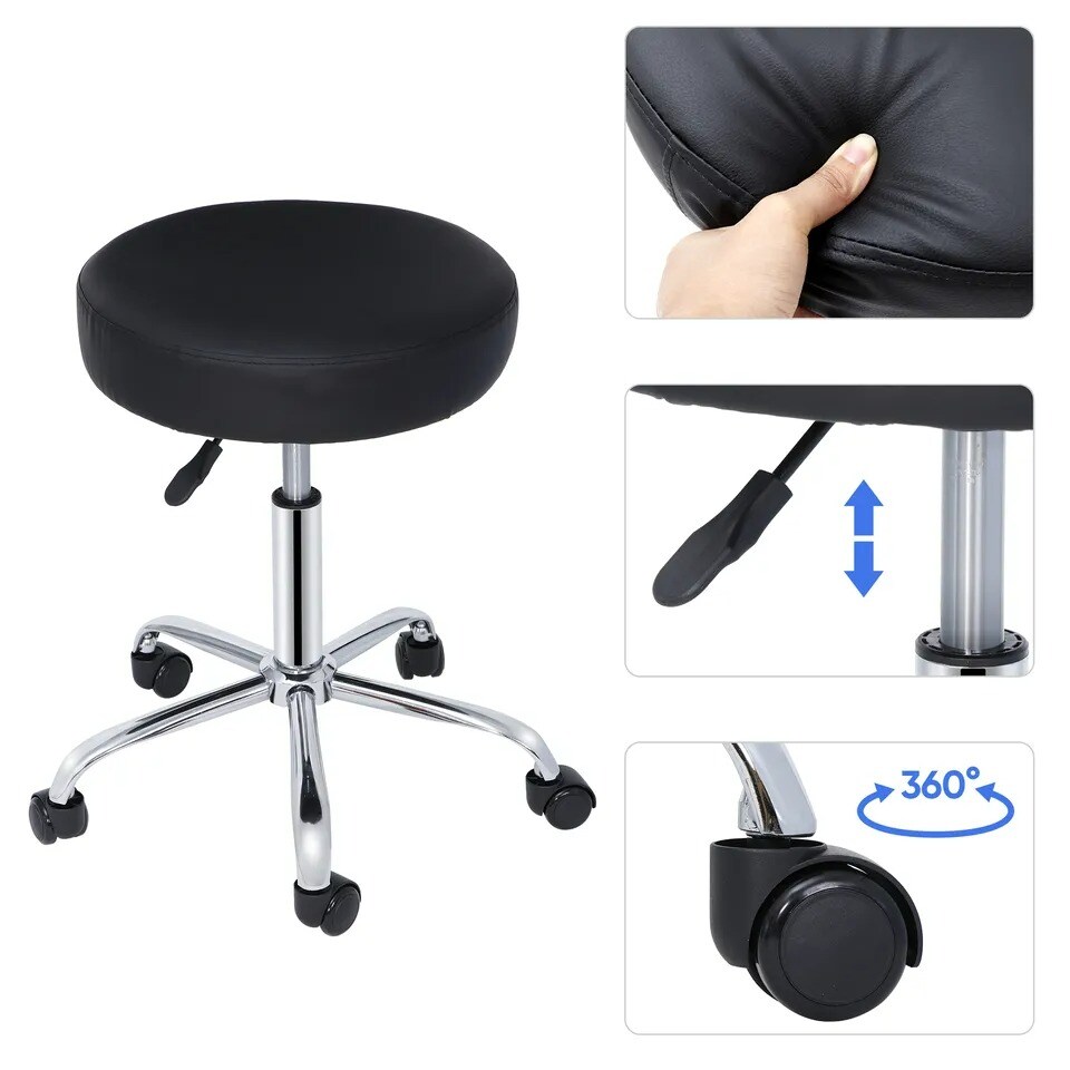 Adjustable Height Hydraulic Swivel Stool Spa Salon Chair Stool Cozy Thick Pad