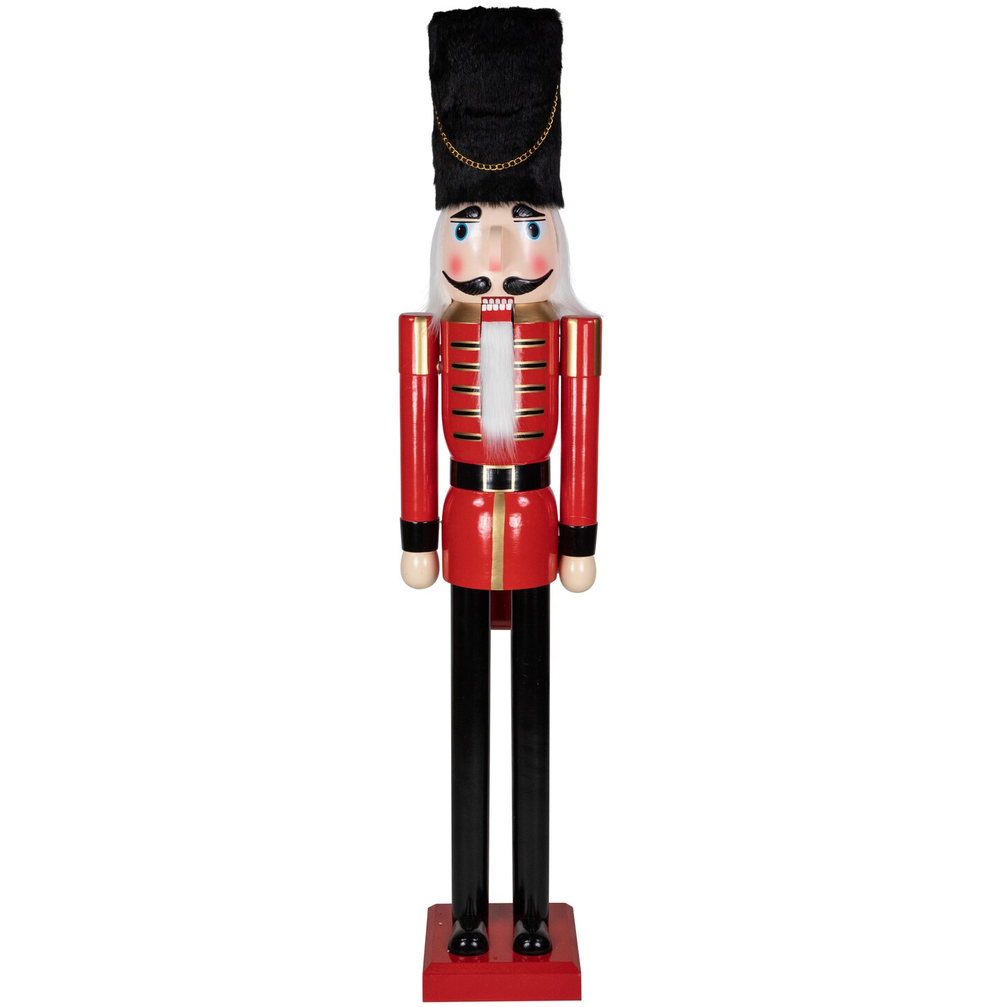 Northlight 6' Giant Commercial Size Wooden Red and Black Christmas Nutcracker Soldier