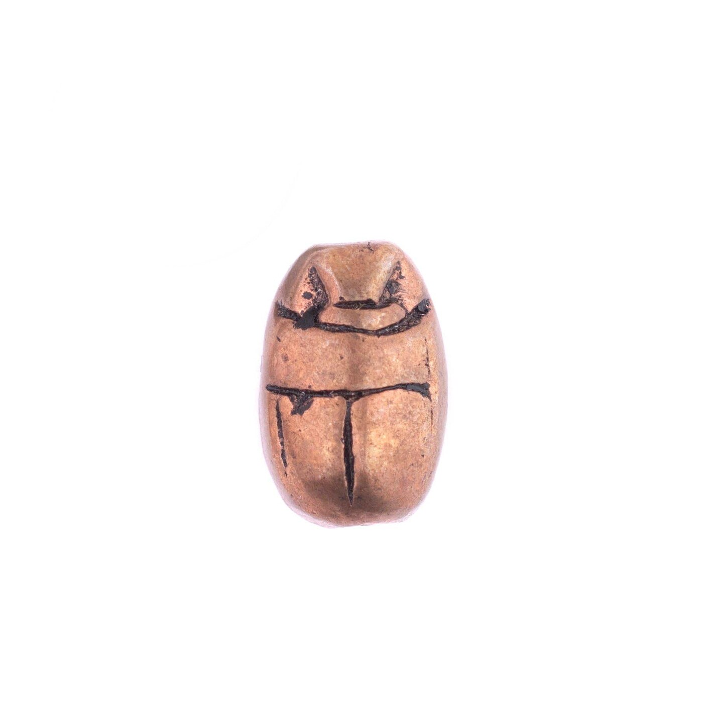 TheBeadChest Pharaonic Copper Scarab Bead 20x14mm Middle East Unusual Large Hole