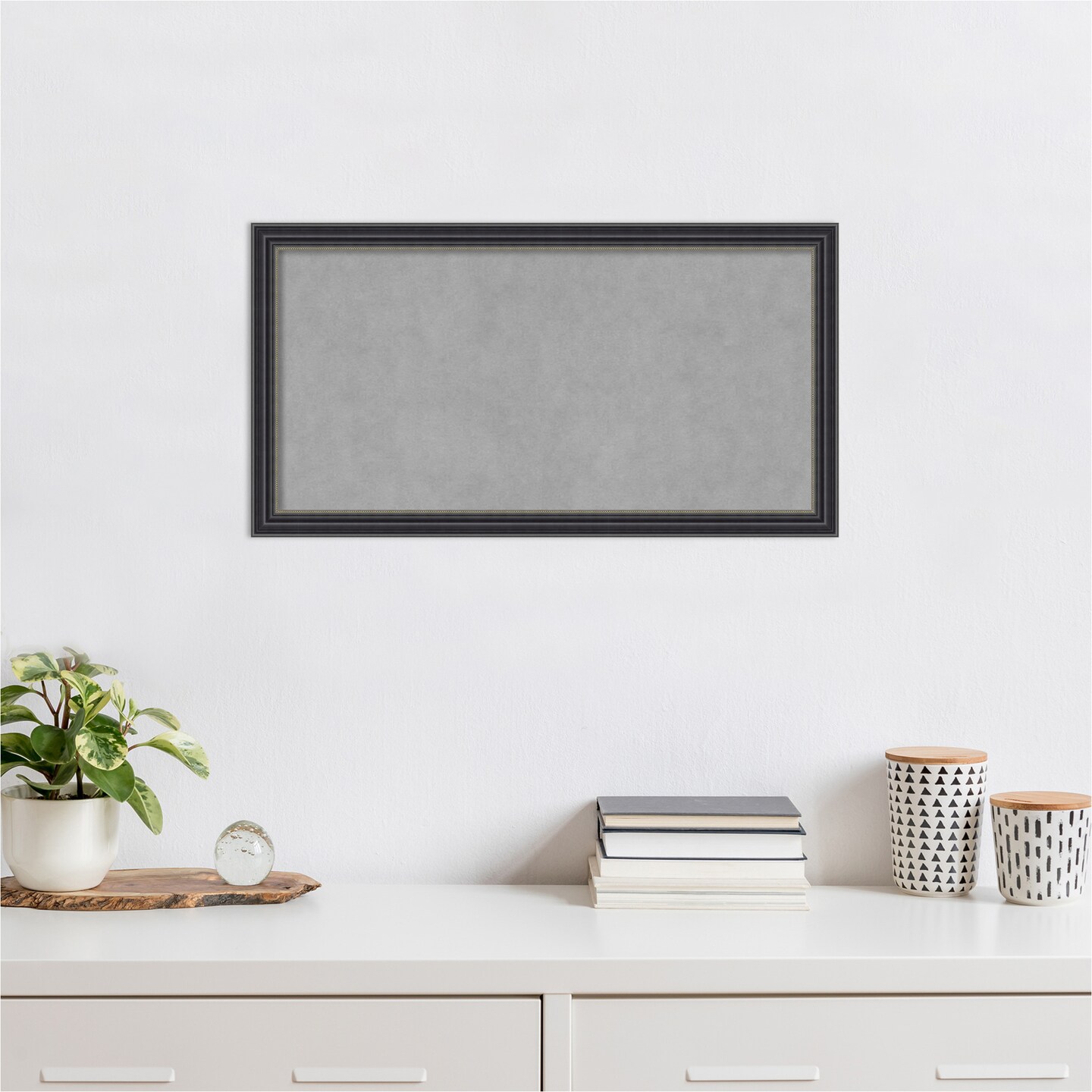Stylish Black Wood Framed Magnetic Board